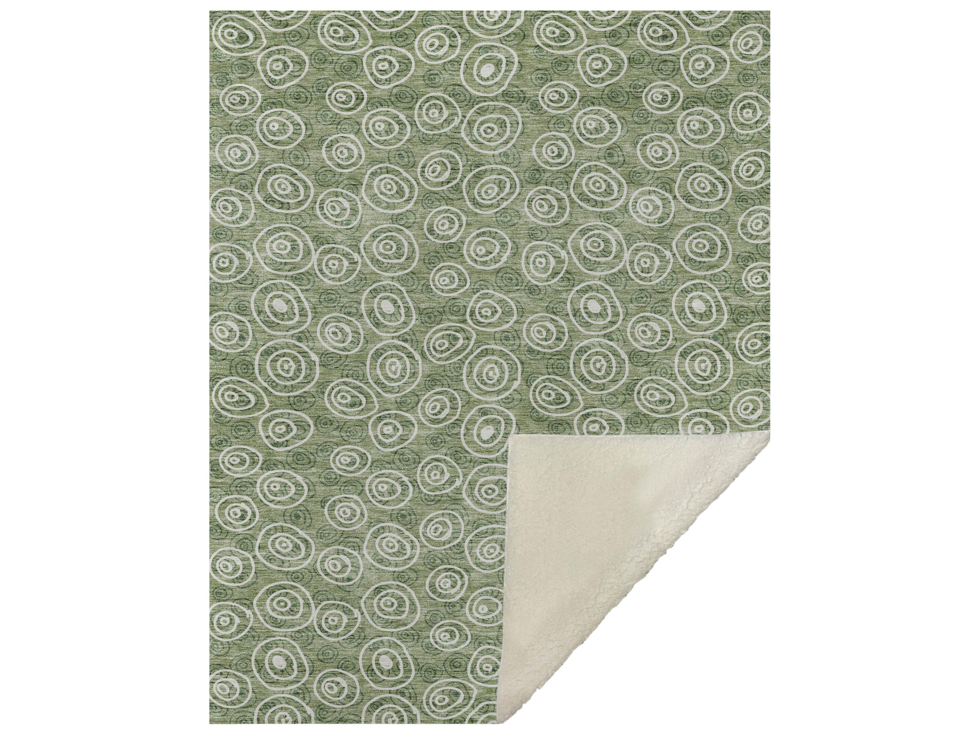 Dalyn Sherpa Green Polyester Throw