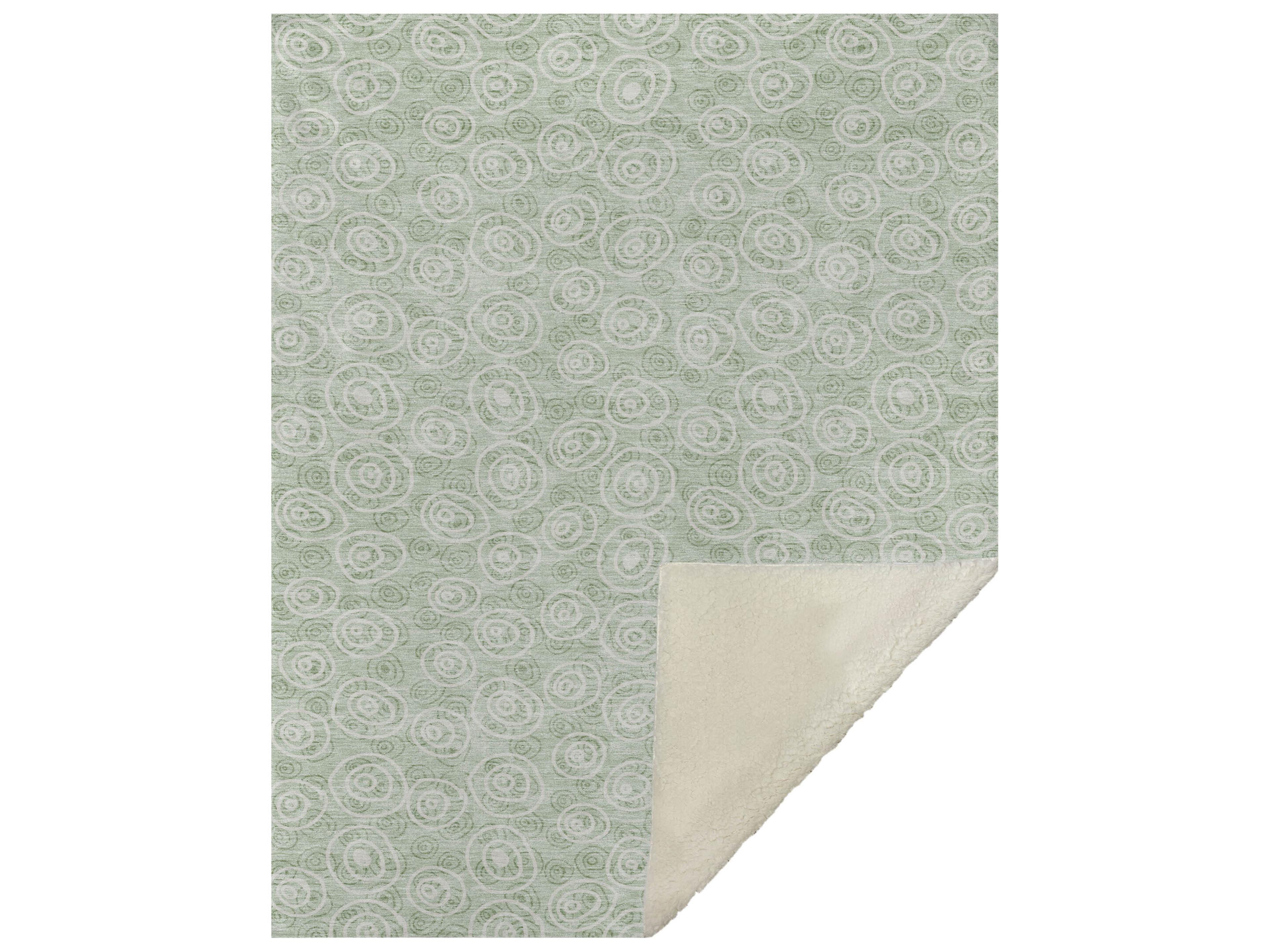Dalyn Sherpa Green Polyester Throw