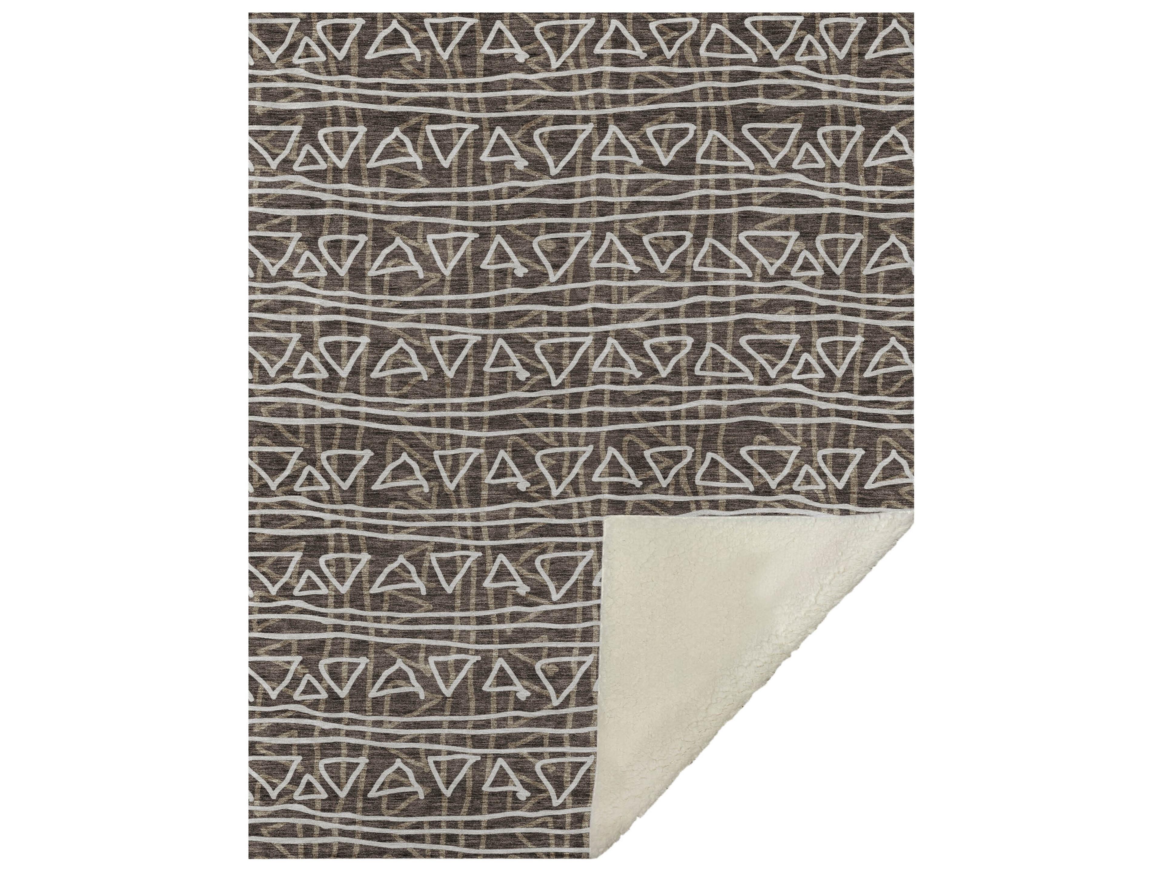 Dalyn Sherpa Brown Polyester Throw
