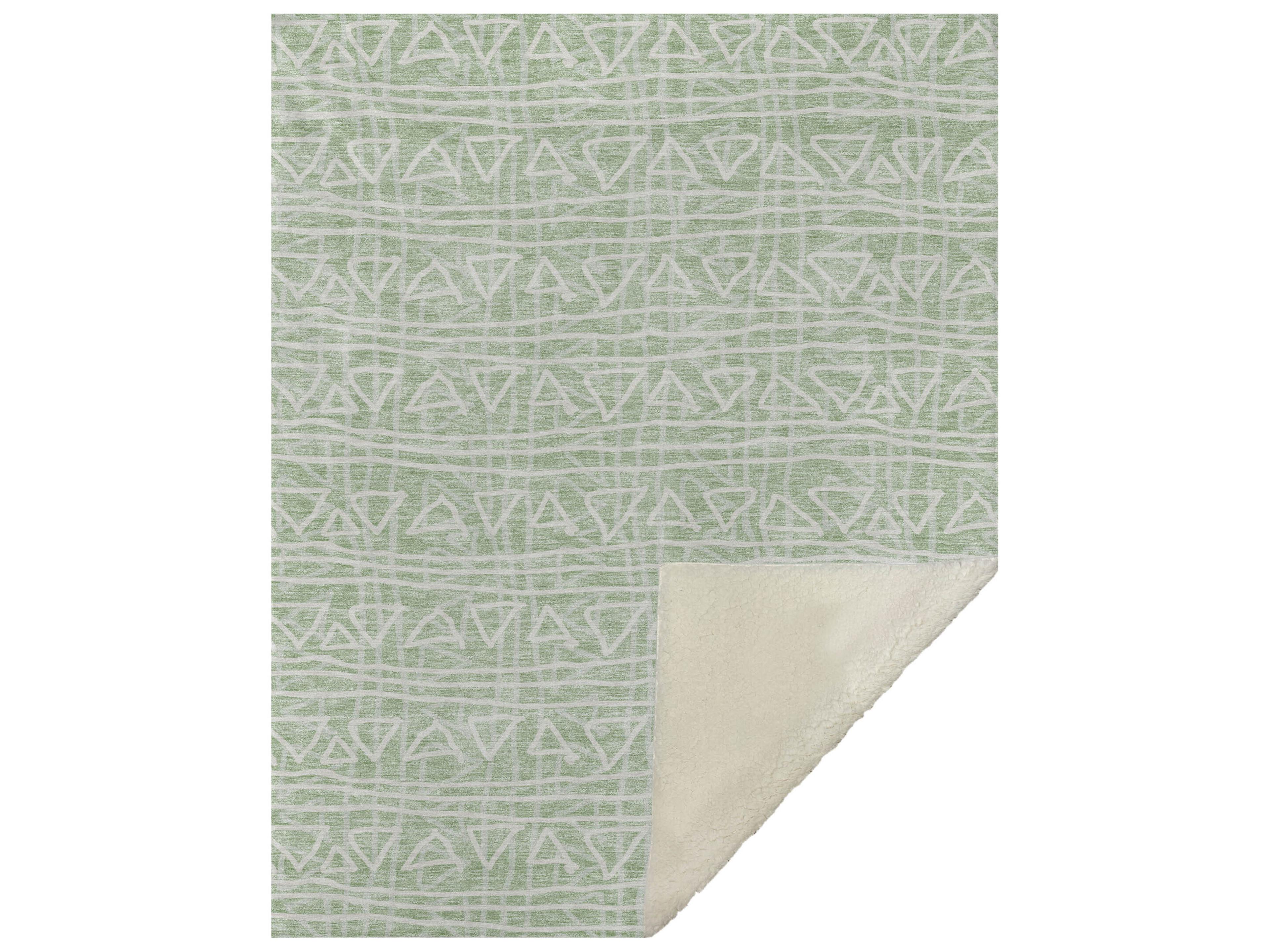 Dalyn Sherpa Green Polyester Throw