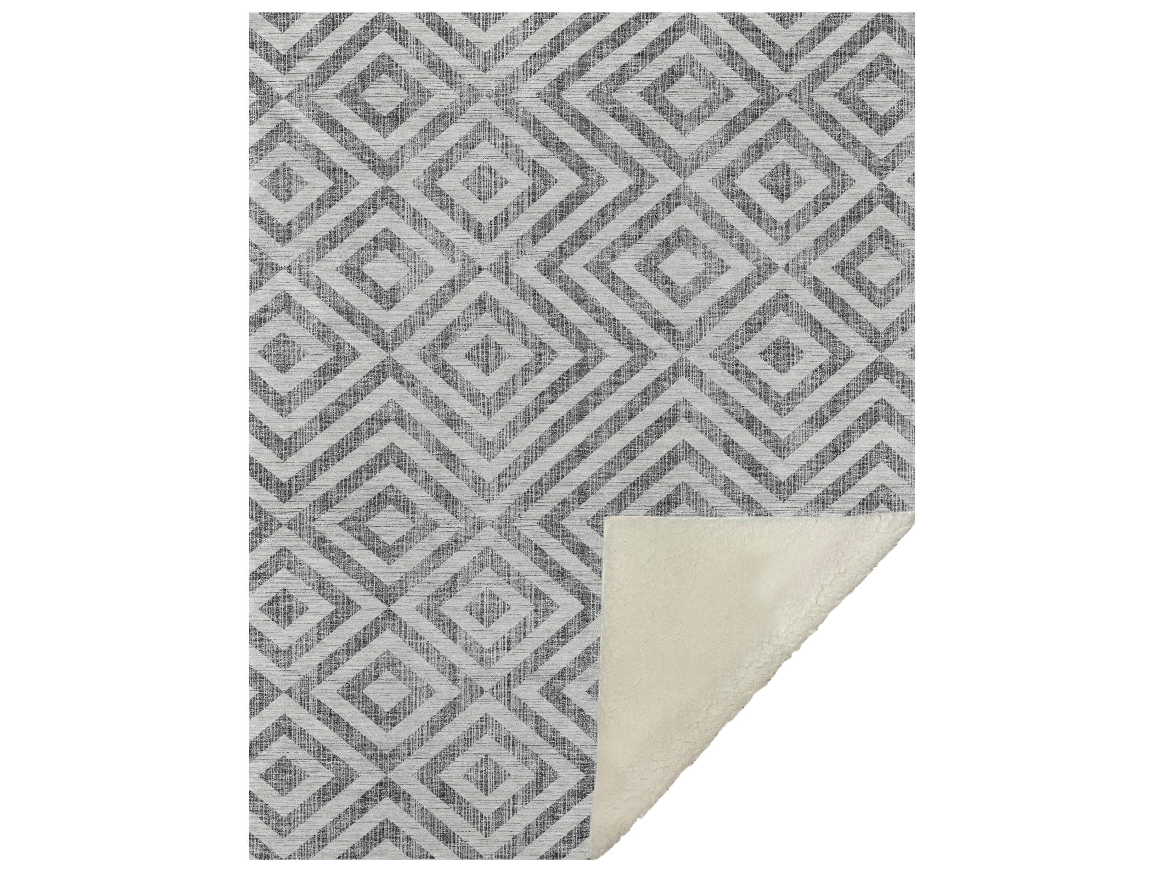 Dalyn Sherpa Gray Polyester Throw