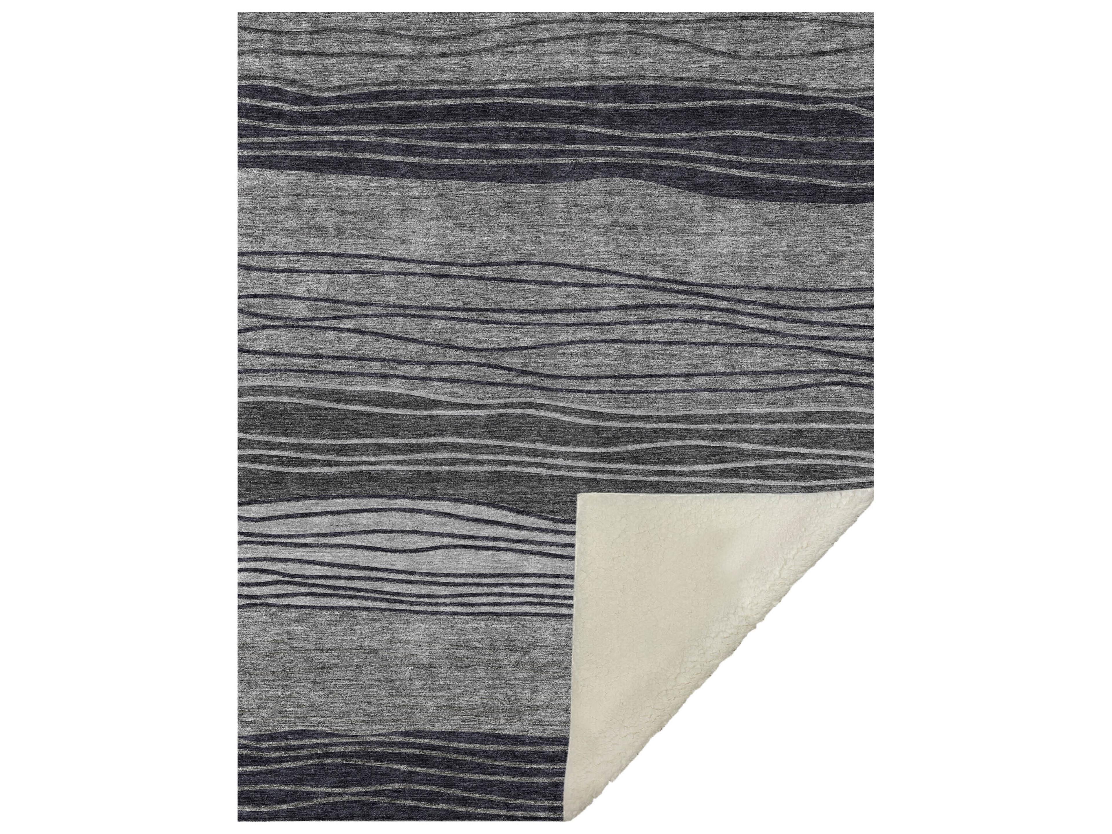 Dalyn Sherpa Gray Polyester Throw