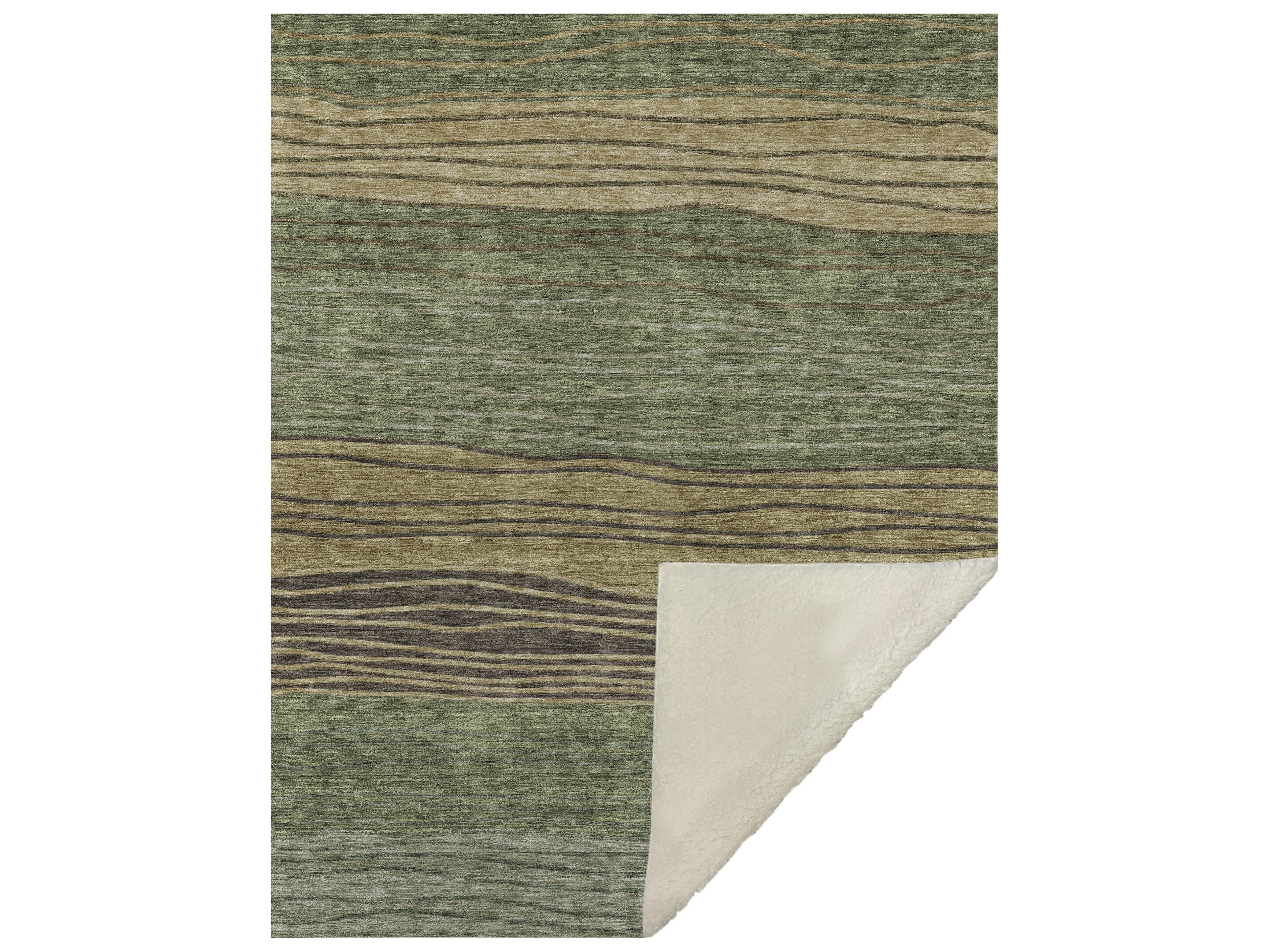 Dalyn Sherpa Green Polyester Throw