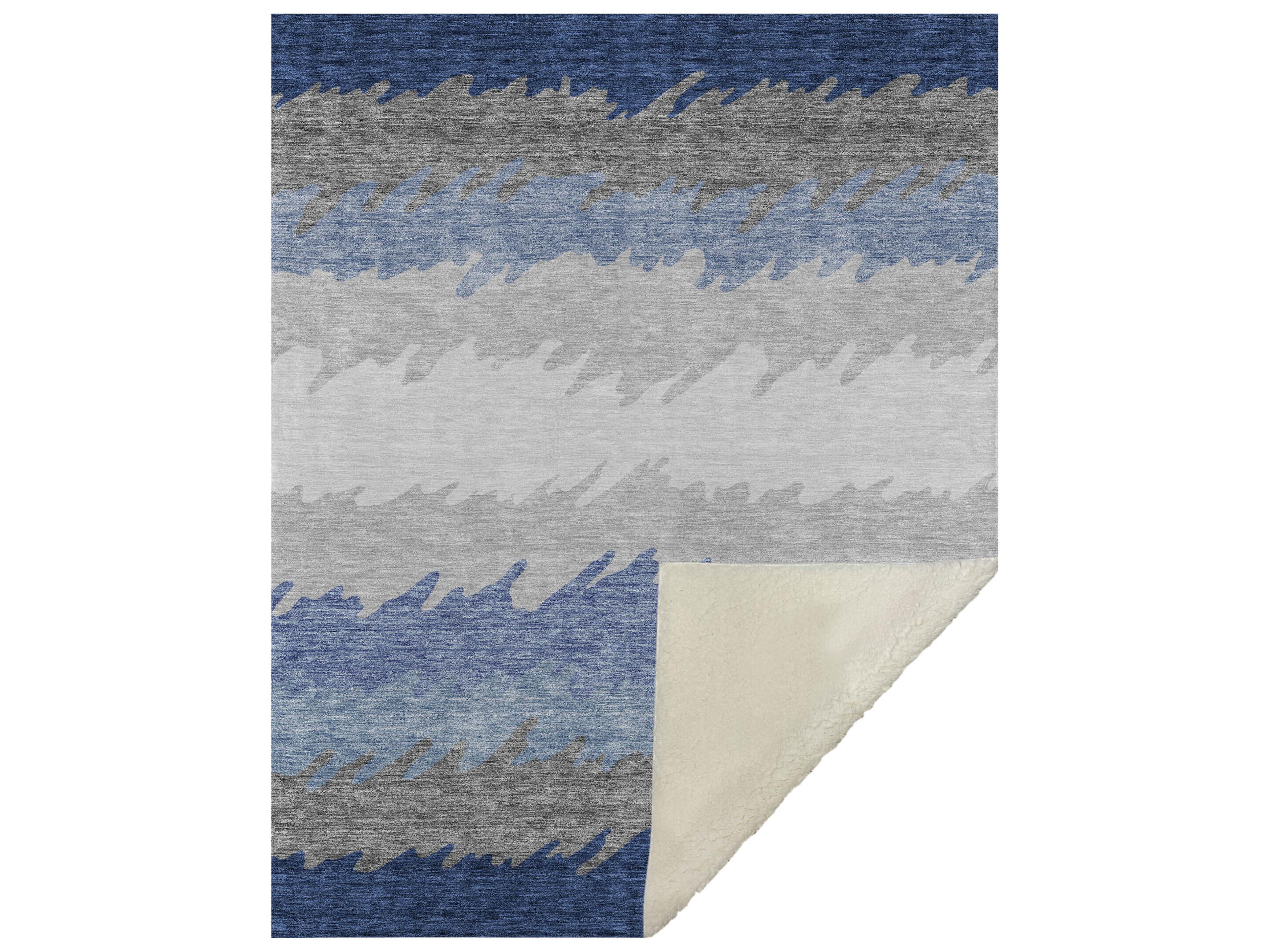 Dalyn Sherpa Blue Polyester Throw