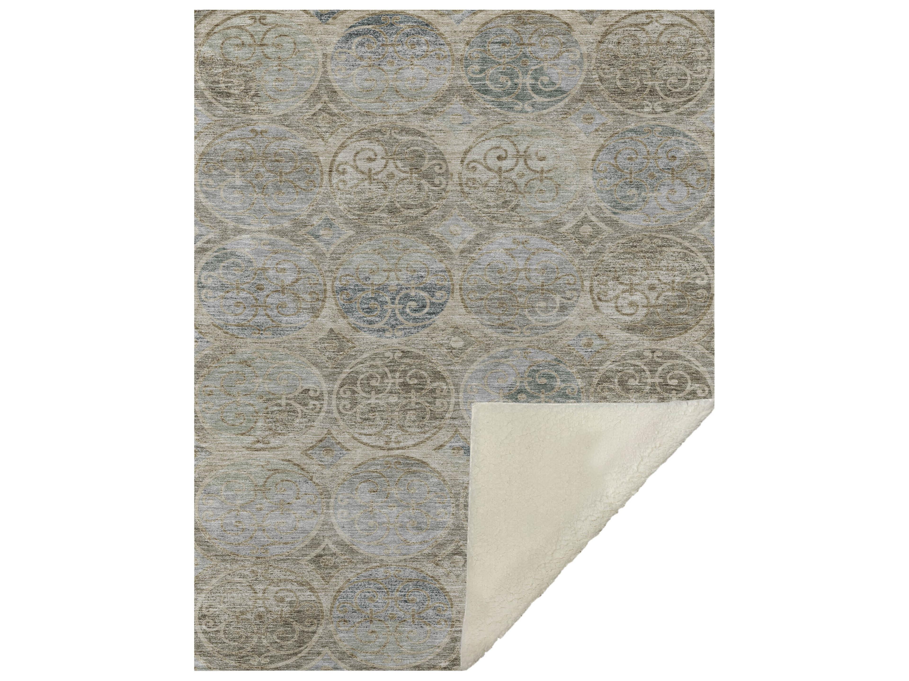 Dalyn Sherpa Brown Polyester Throw