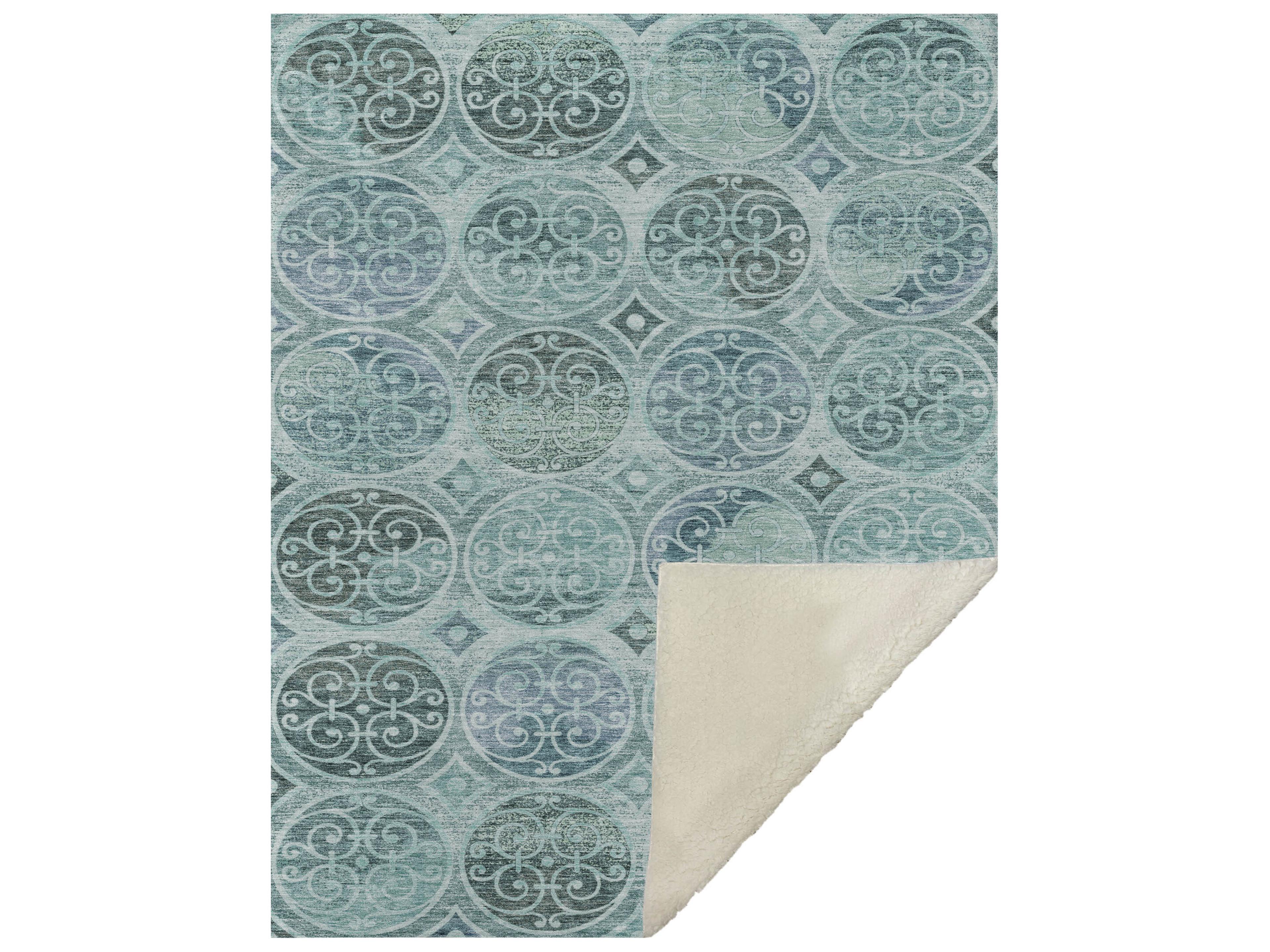 Dalyn Sherpa Teal Polyester Throw