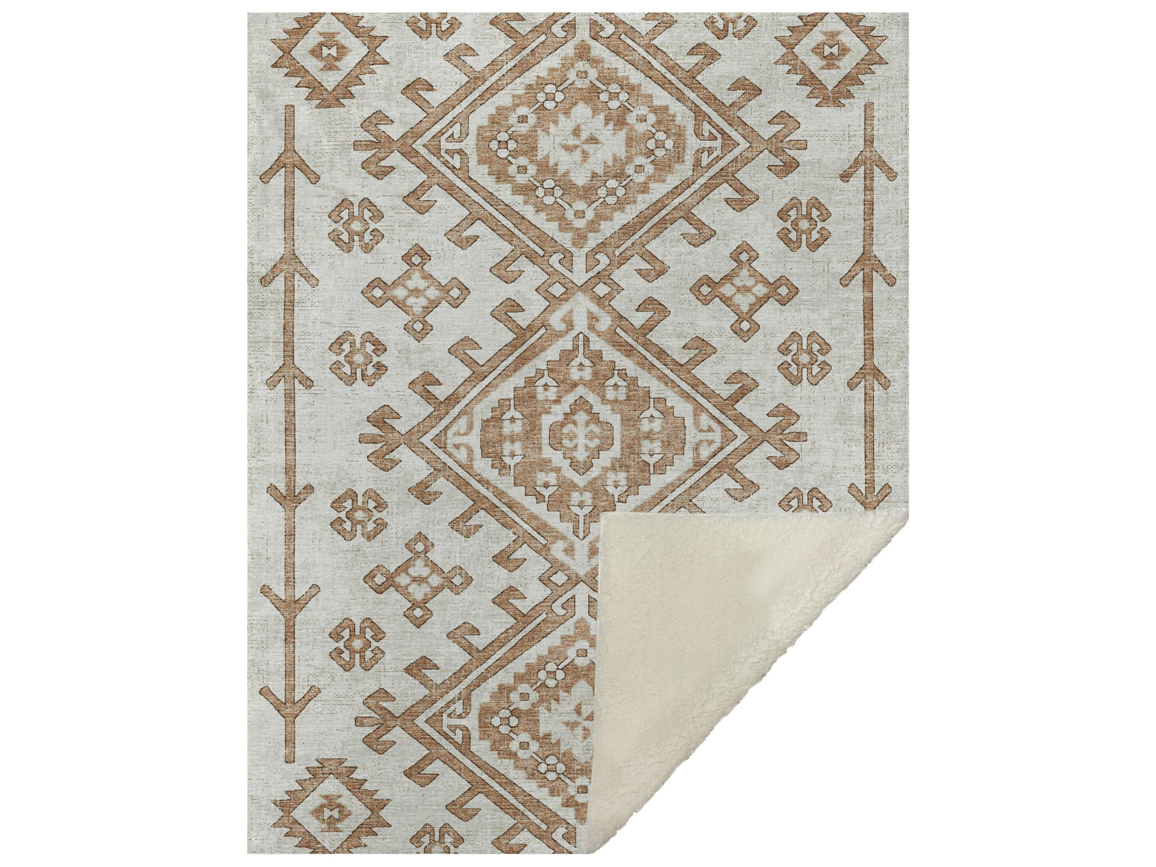 Dalyn Sherpa Orange Polyester Throw