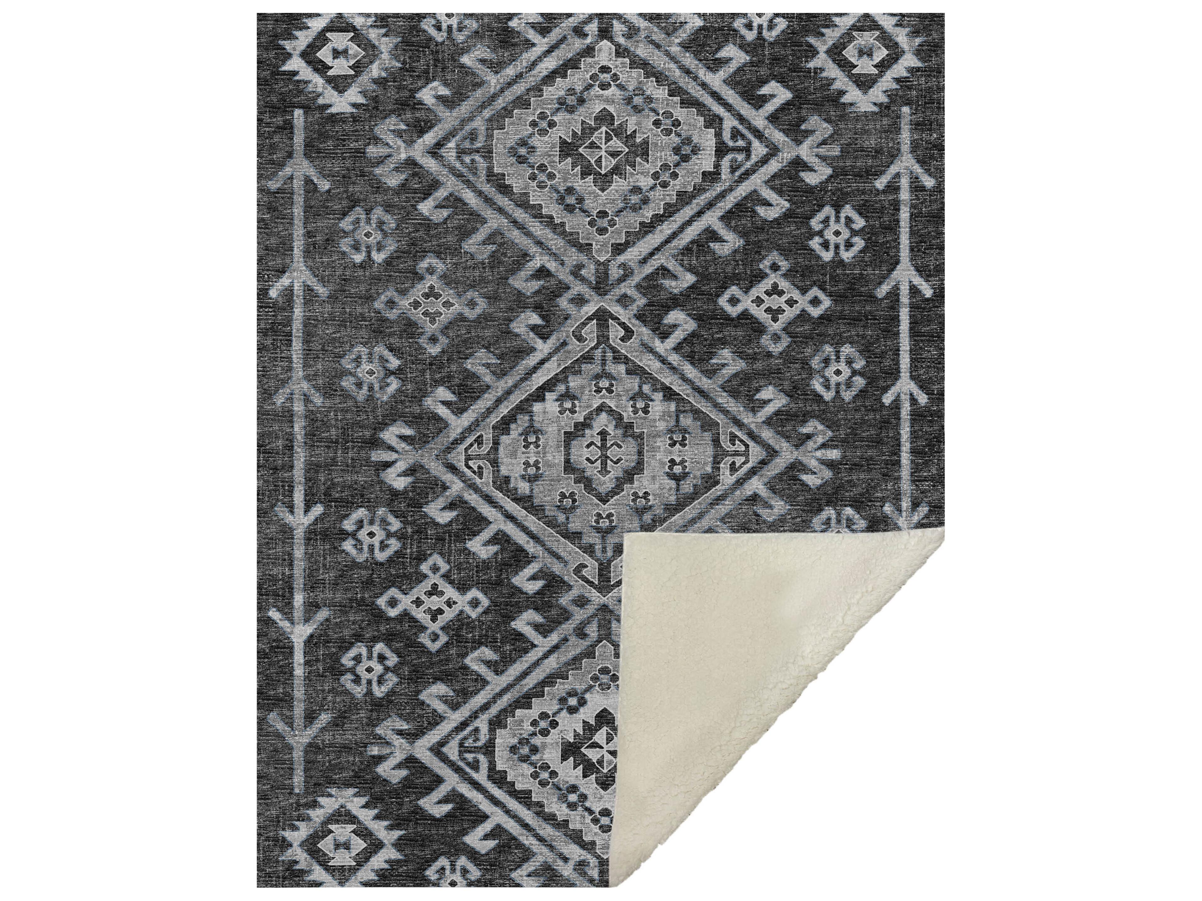 Dalyn Sherpa Gray Polyester Throw