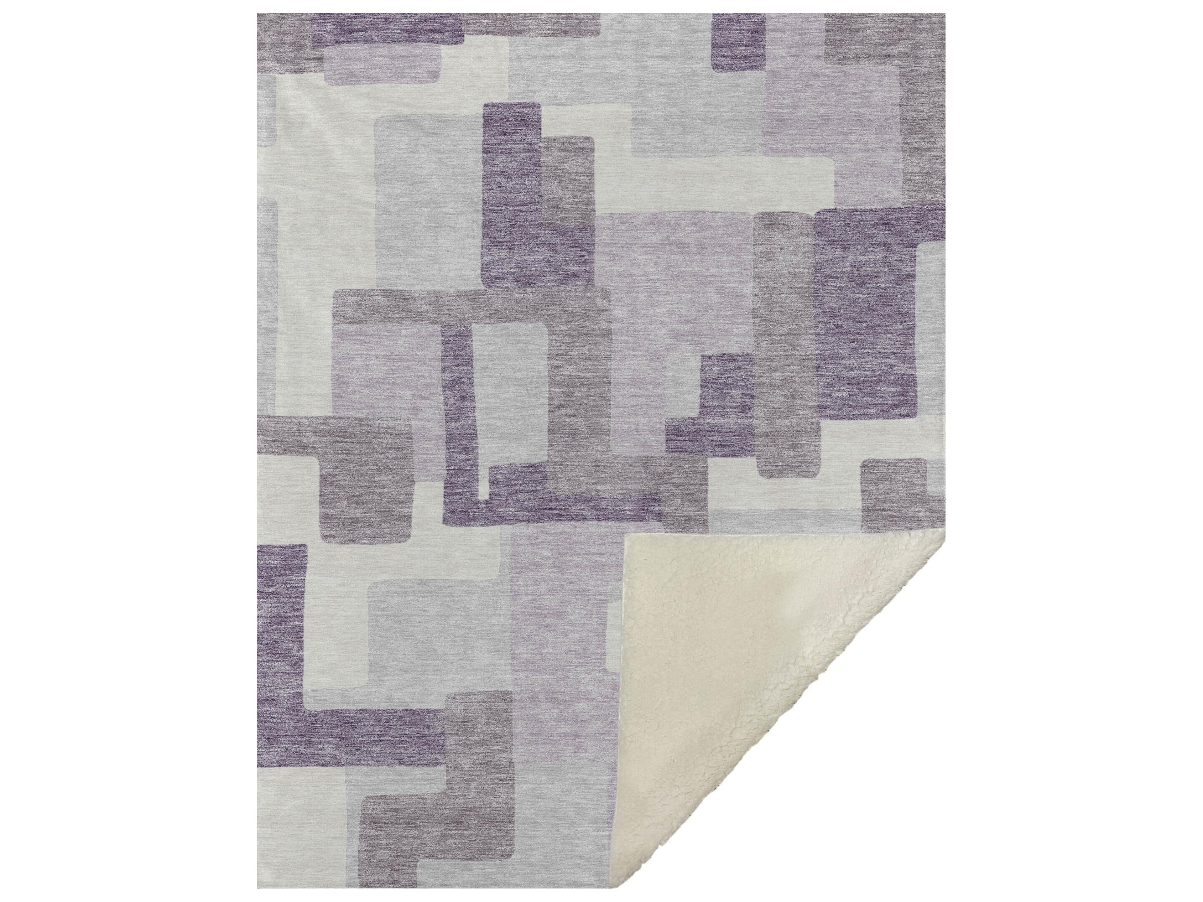 Dalyn Sherpa Purple Polyester Throw