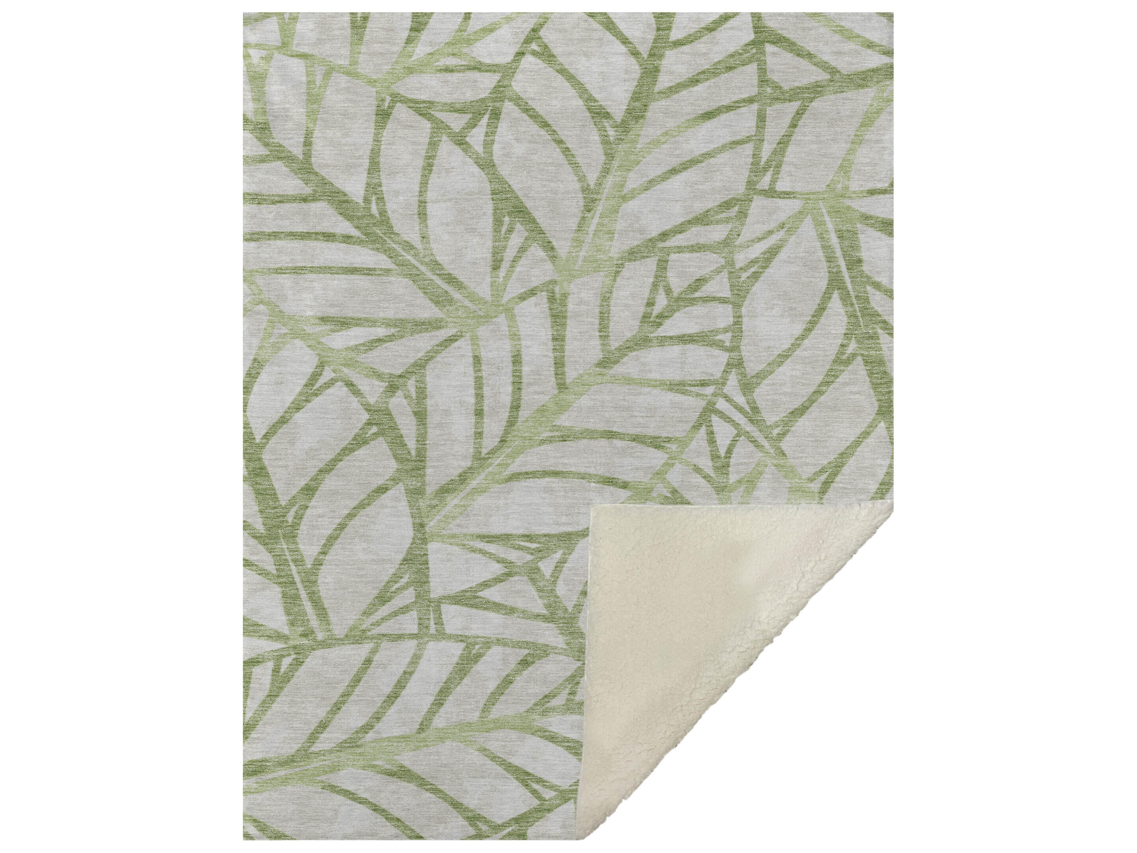 Dalyn Sherpa Green Polyester Throw