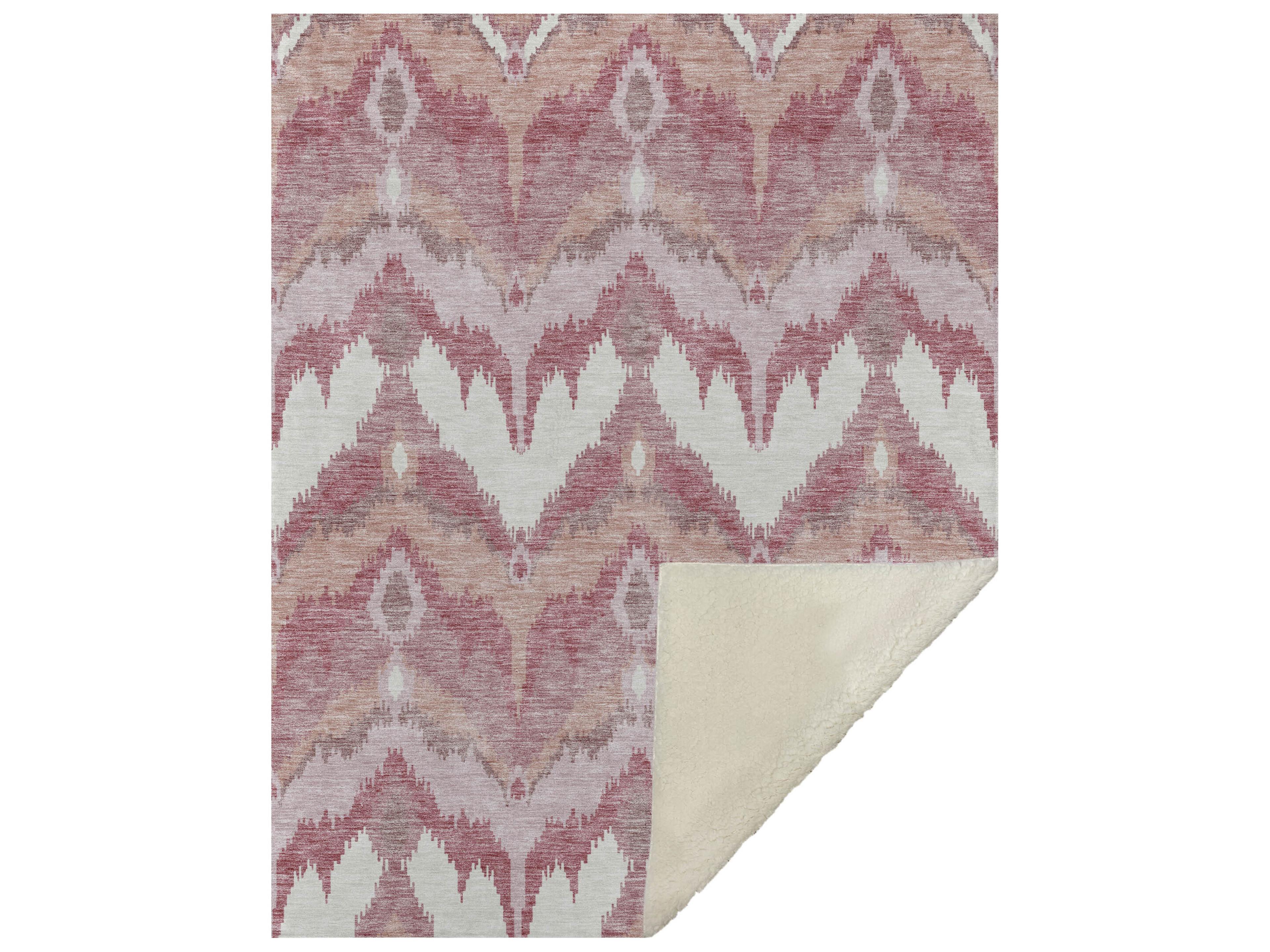 Dalyn Sherpa Pink Polyester Throw