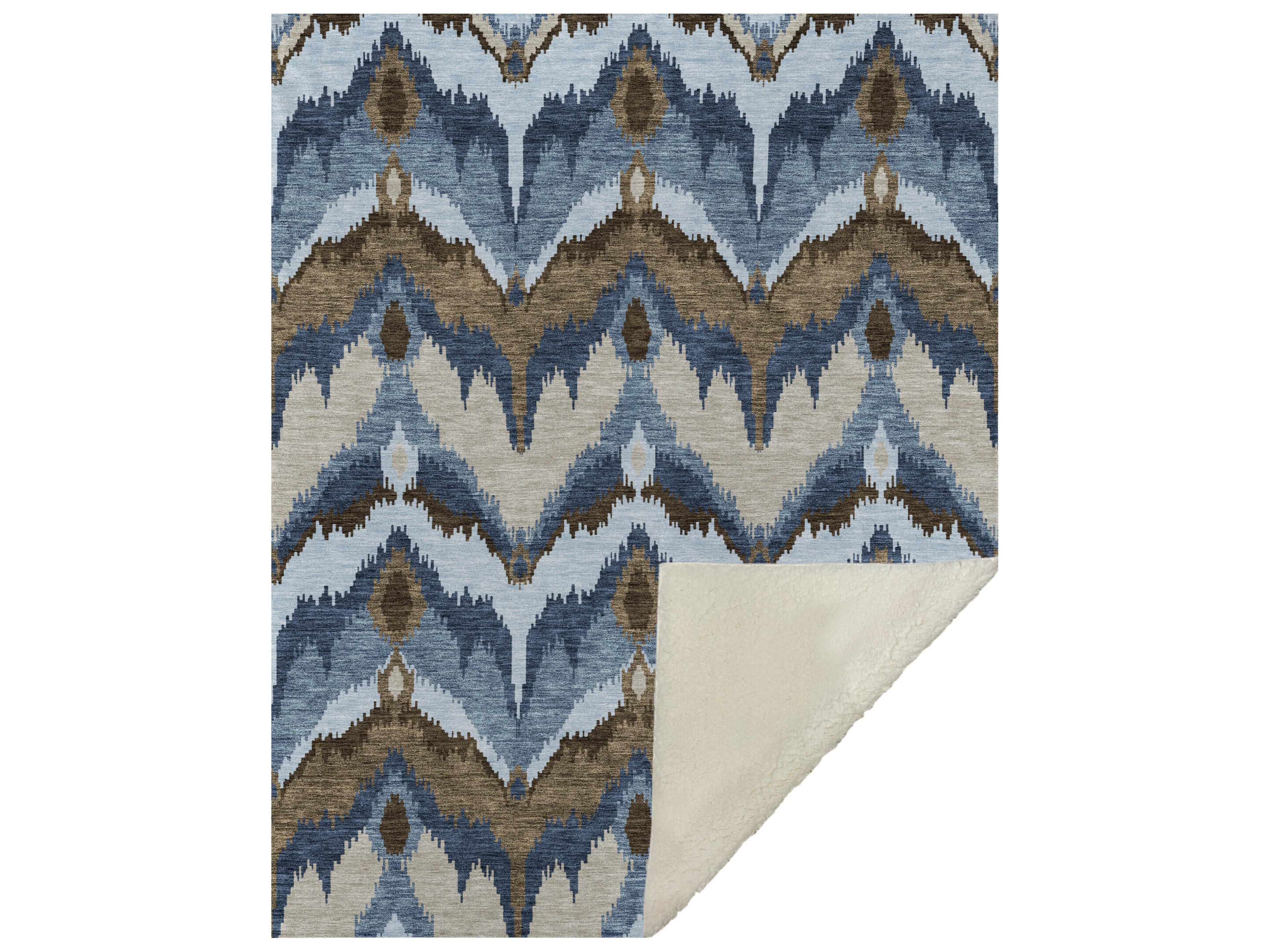 Dalyn Sherpa Blue Polyester Throw
