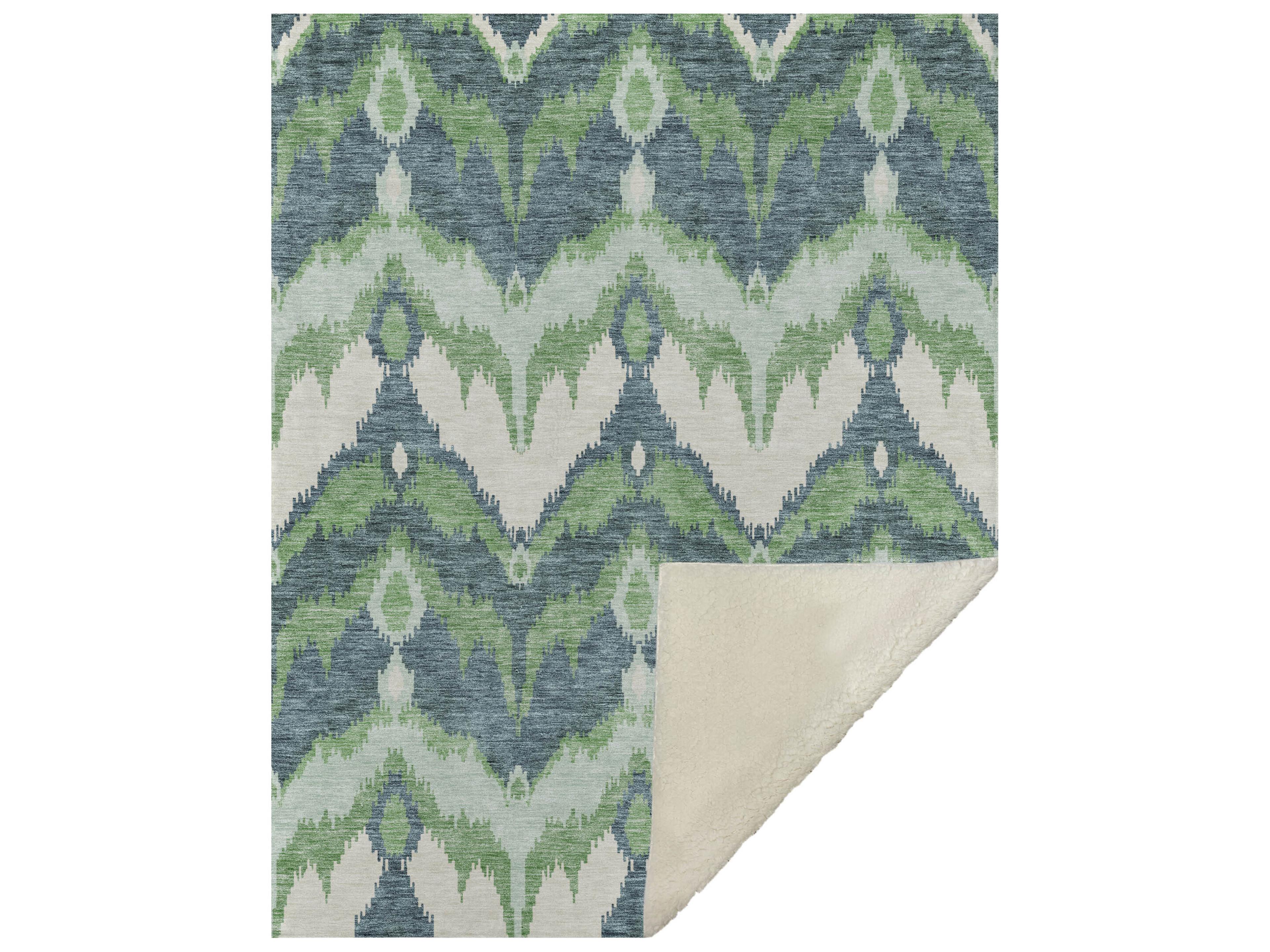 Dalyn Sherpa Green Polyester Throw