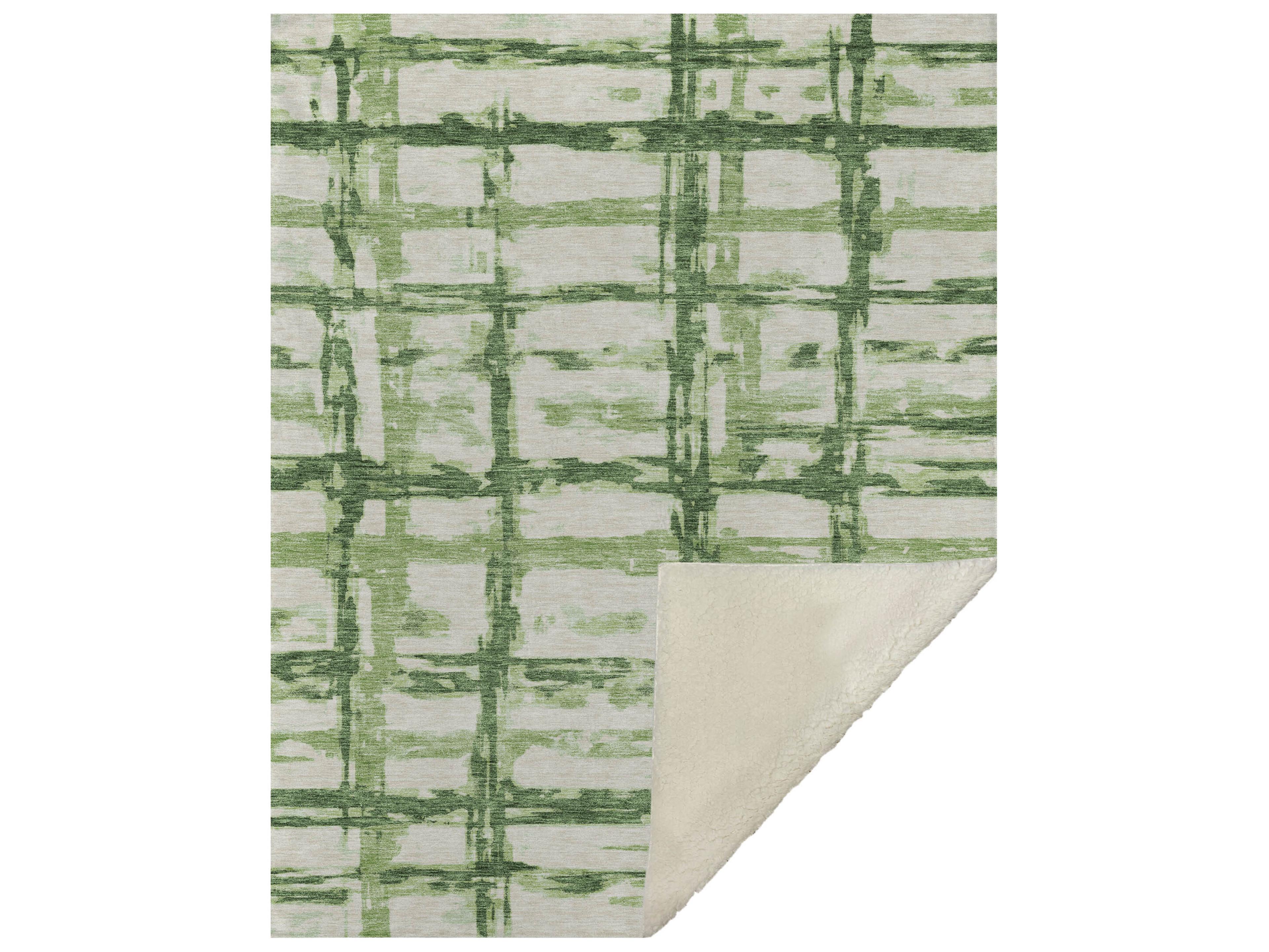 Dalyn Sherpa Green Polyester Throw