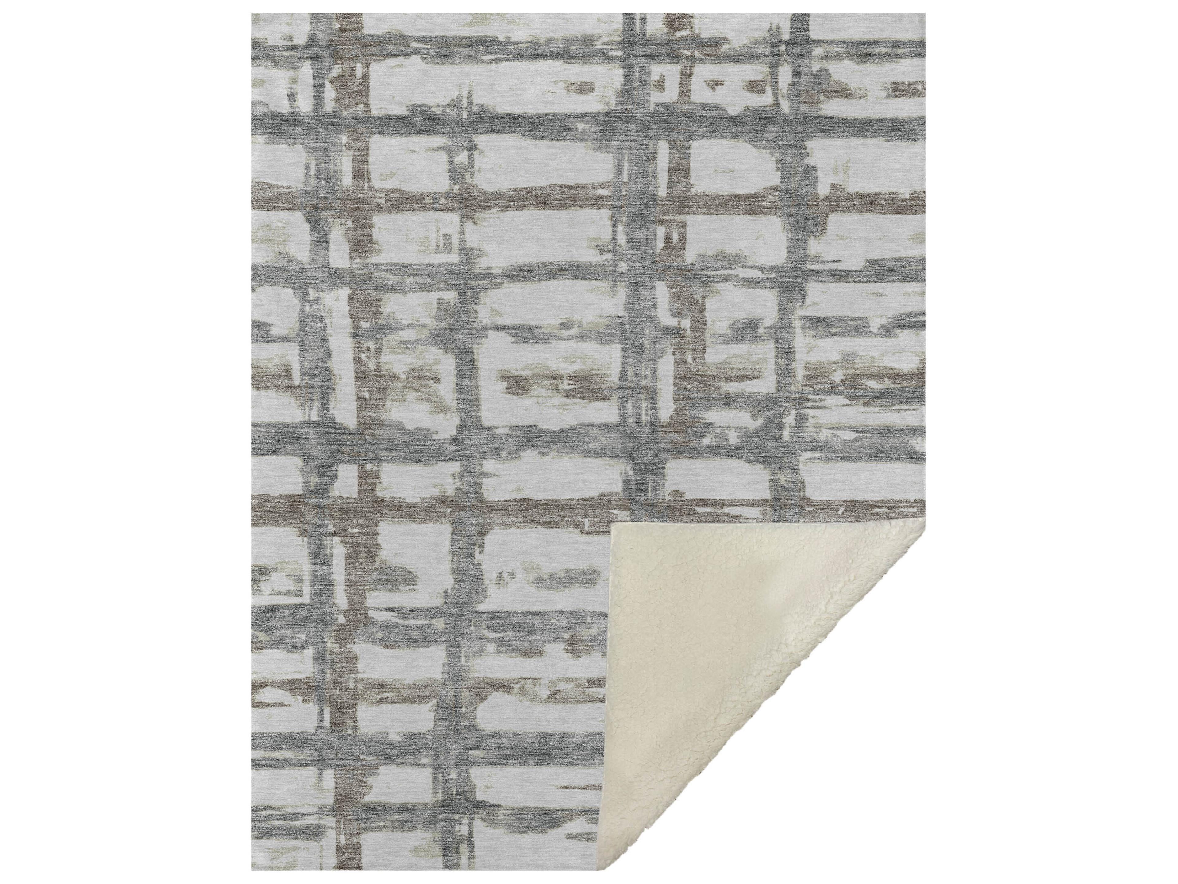 Dalyn Sherpa Gray Polyester Throw