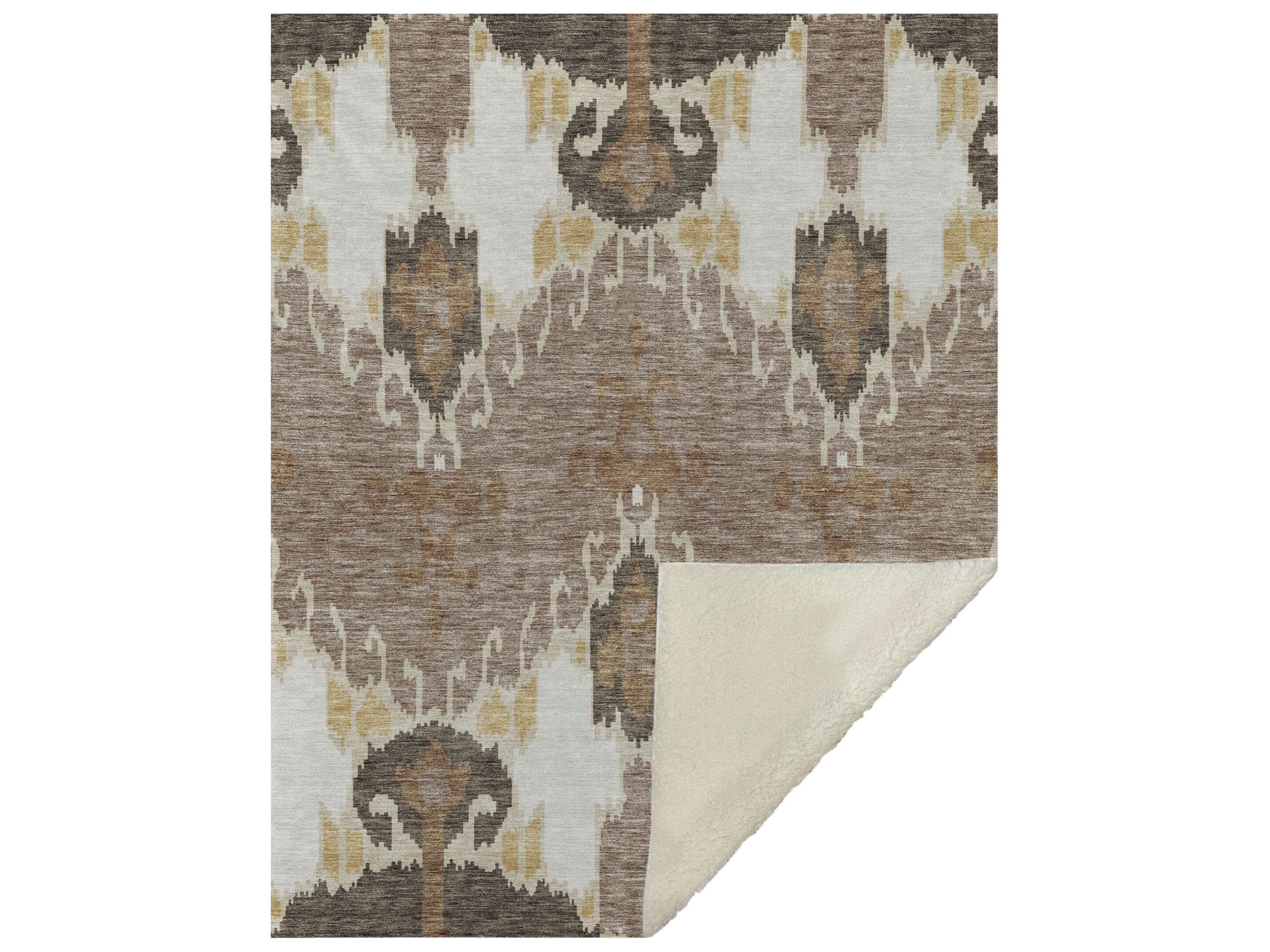 Dalyn Sherpa Brown Polyester Throw