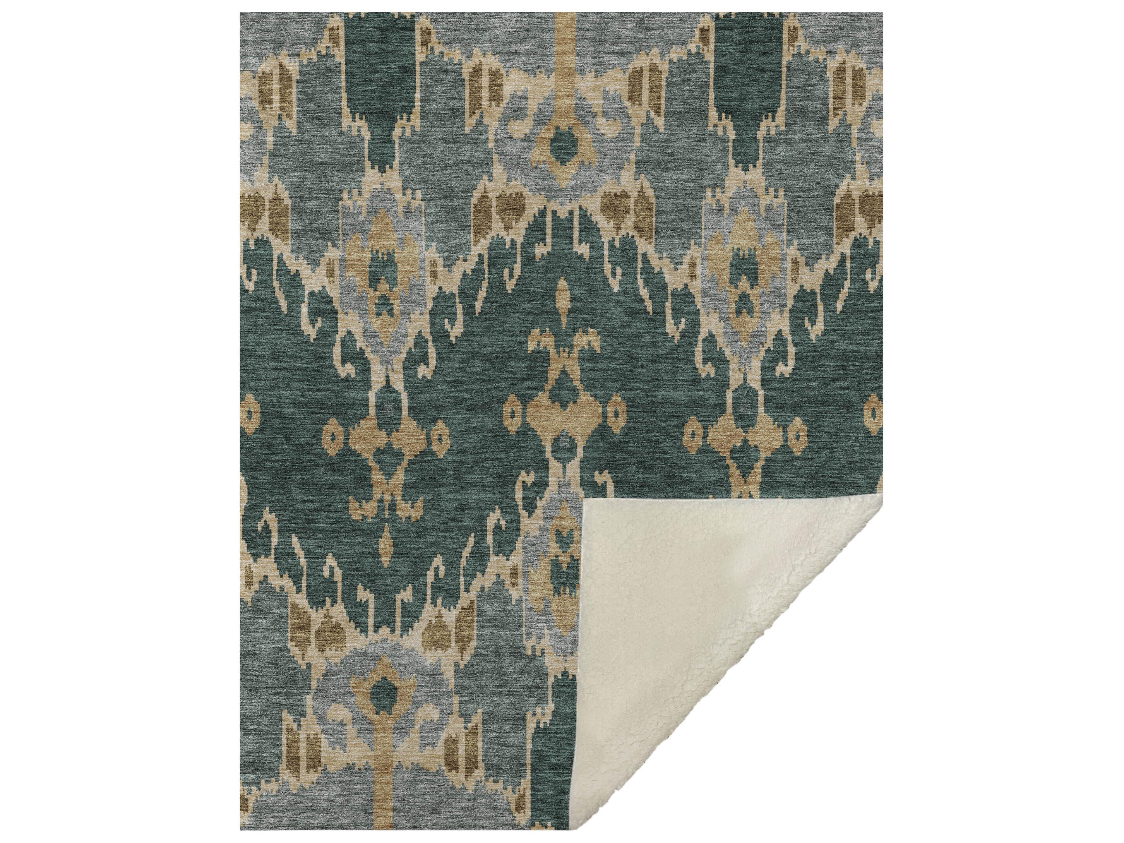 Dalyn Sherpa Green Polyester Throw