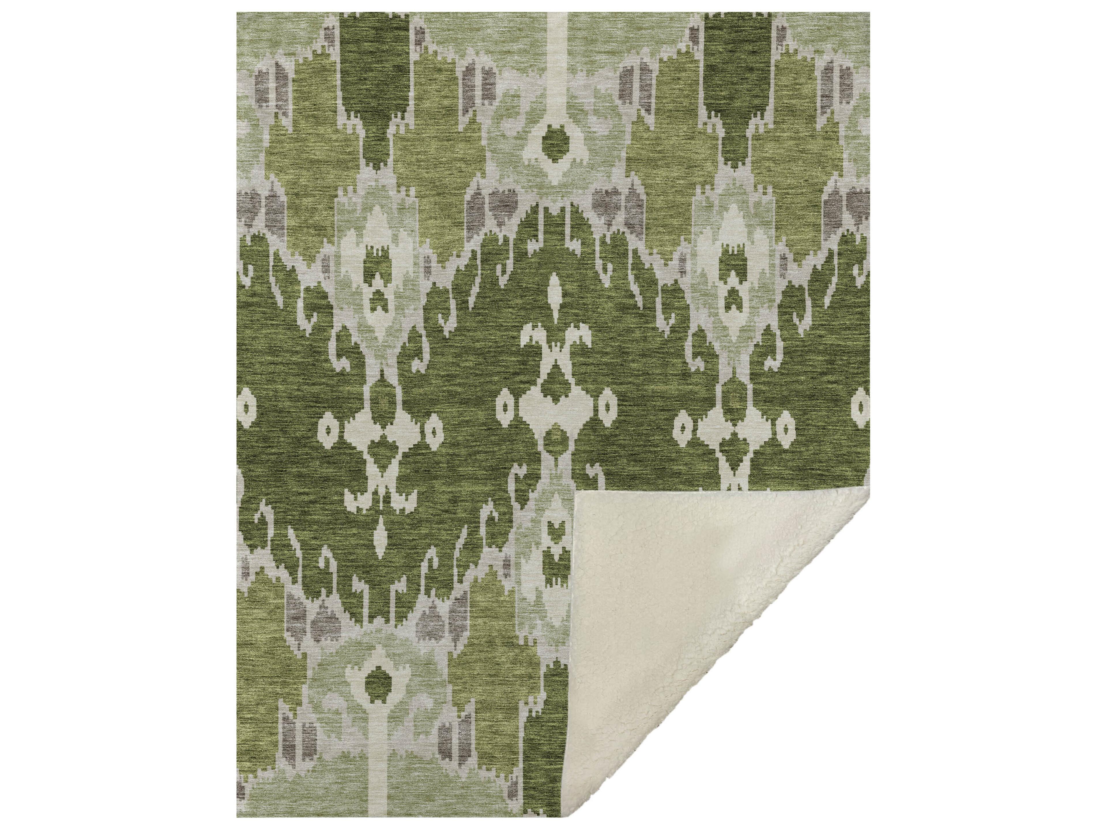 Dalyn Sherpa Green Polyester Throw