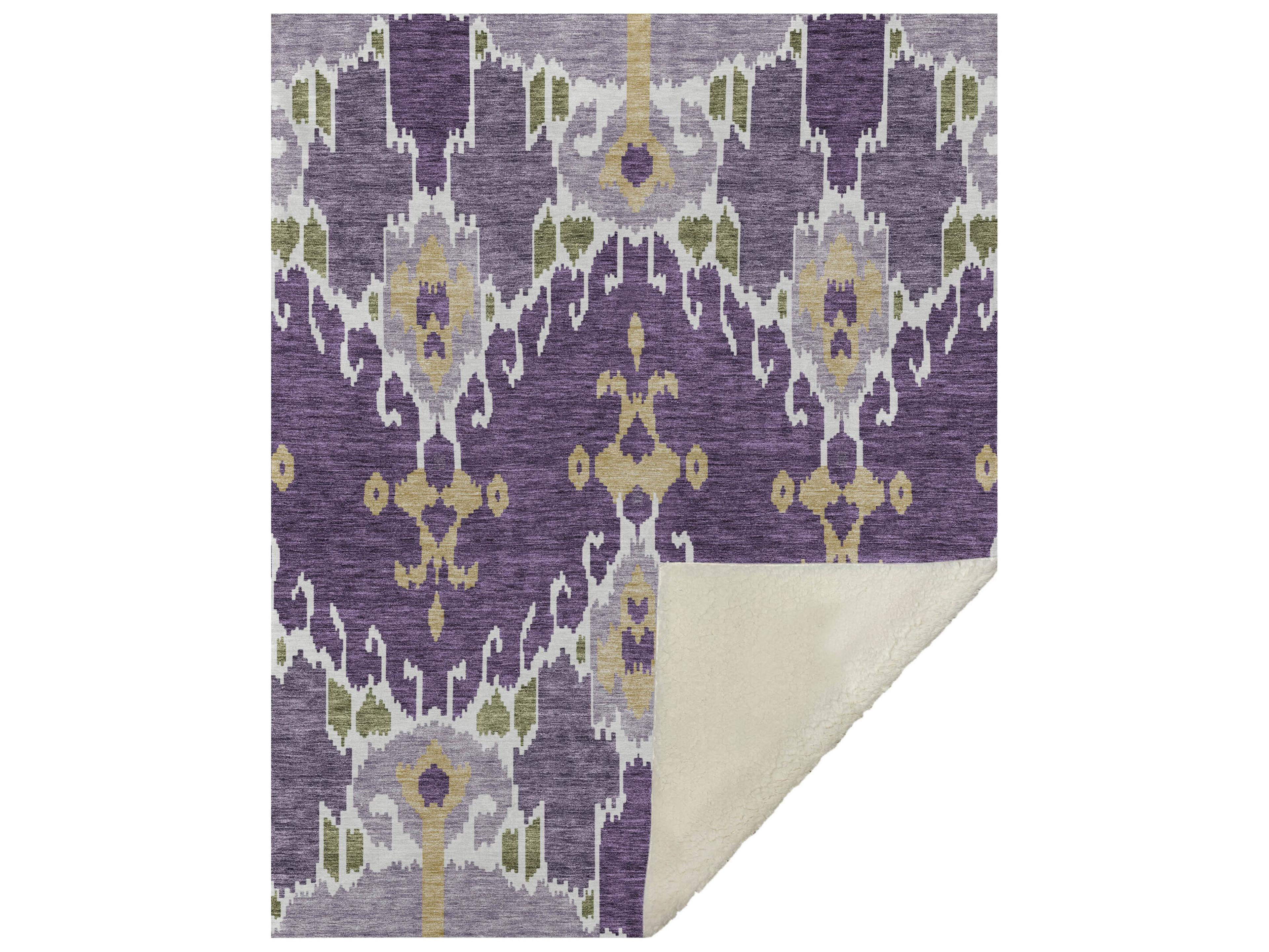Dalyn Sherpa Purple Polyester Throw