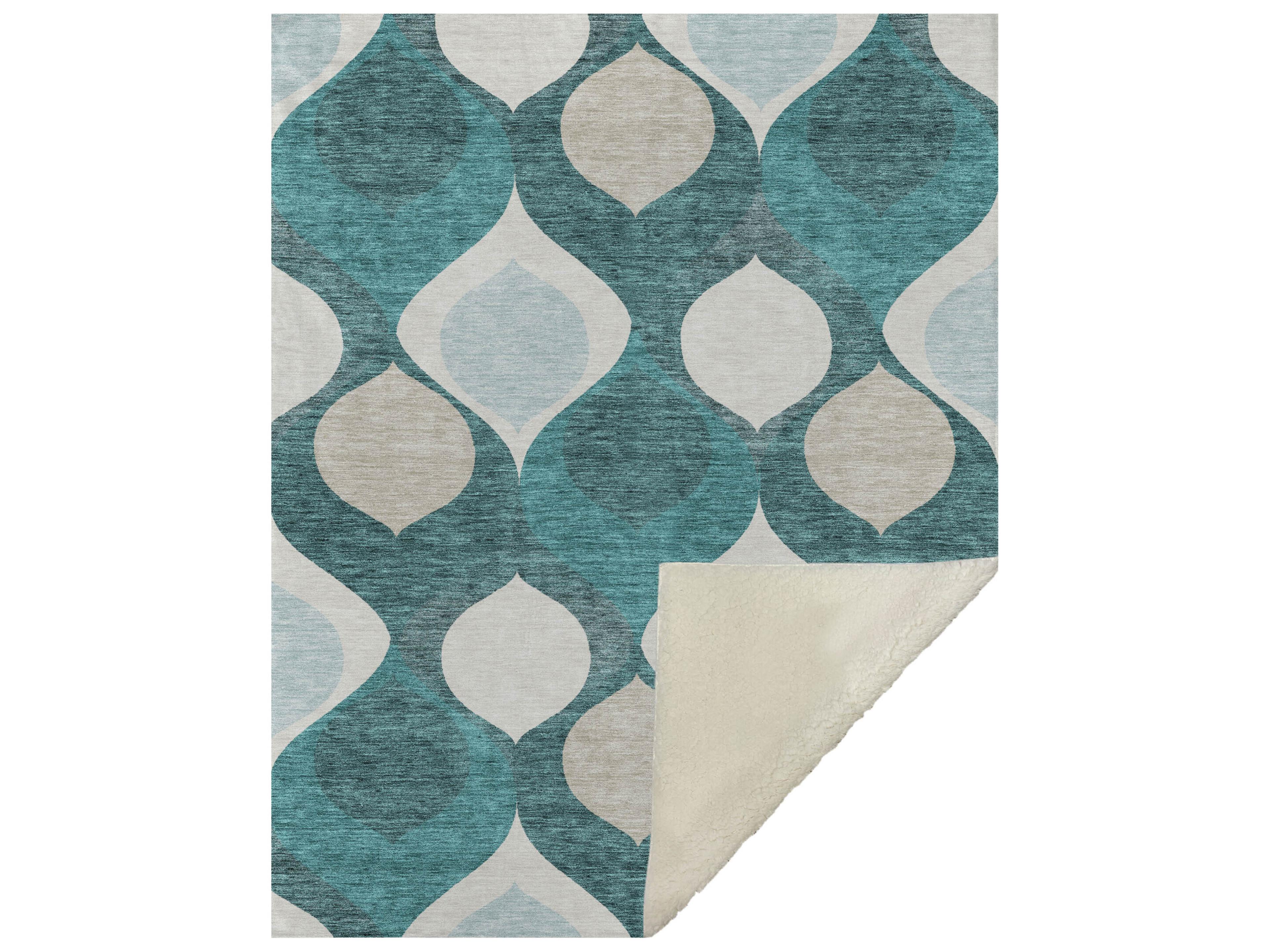 Dalyn Sherpa Teal Polyester Throw