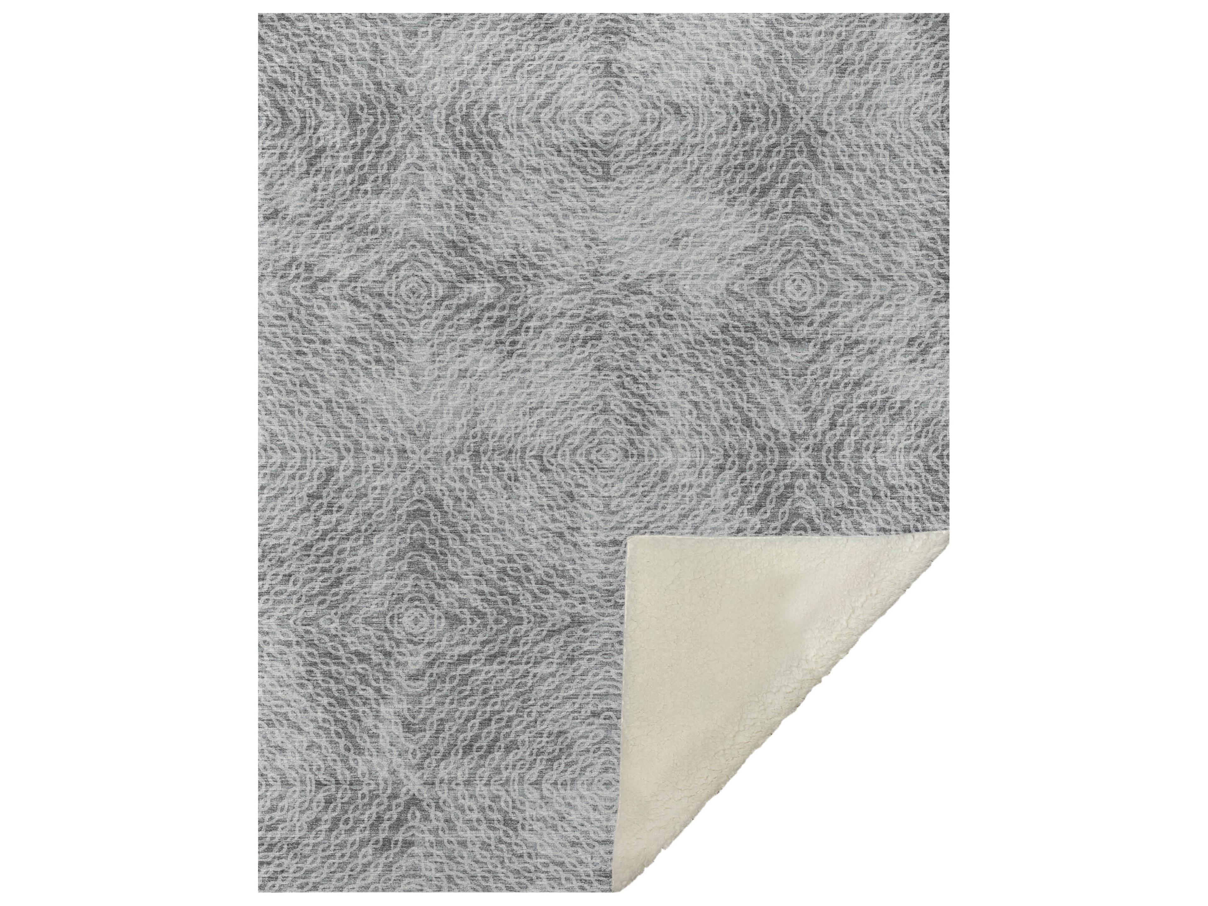 Dalyn Sherpa Gray Polyester Throw