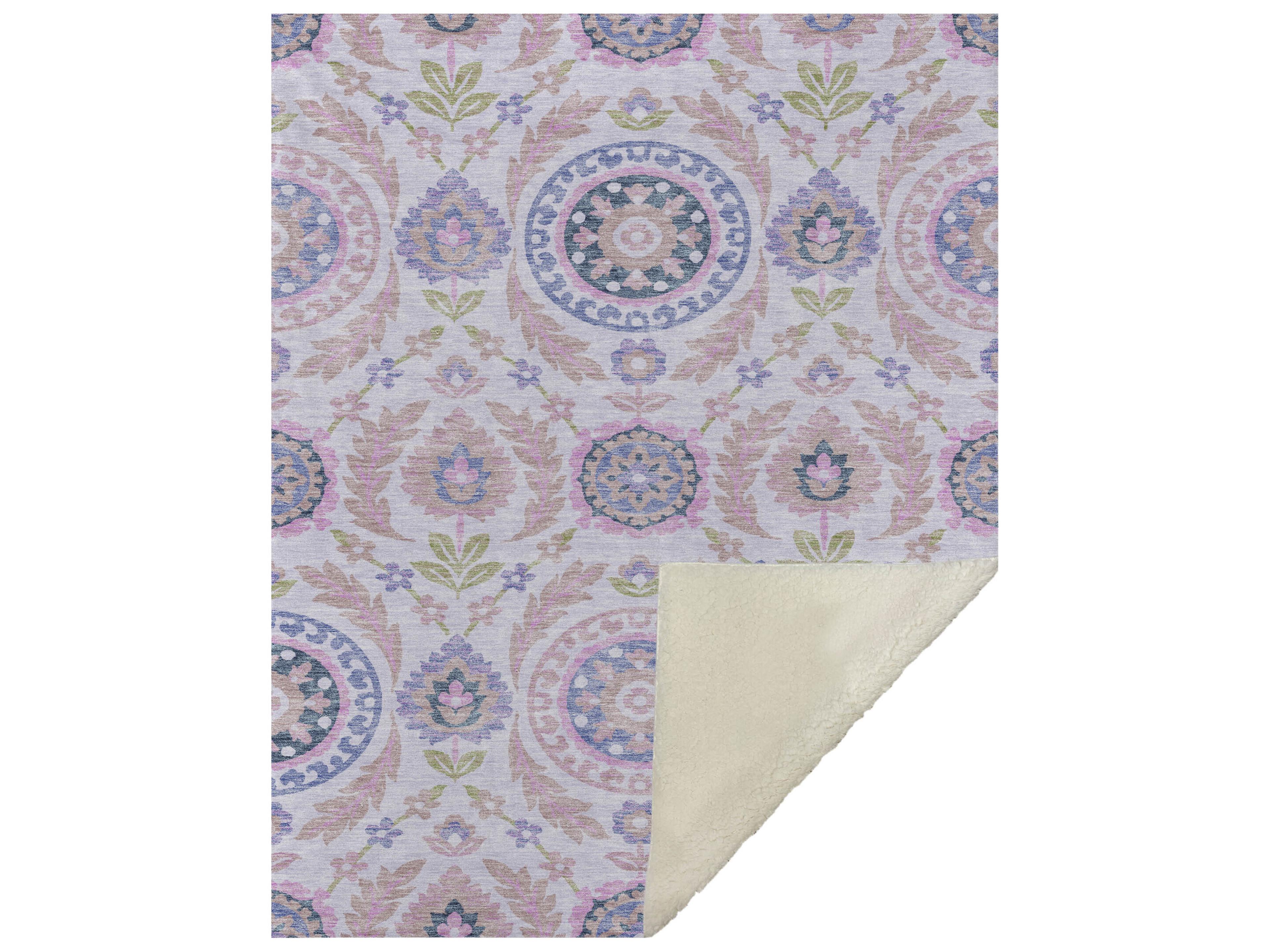 Dalyn Sherpa Pink Polyester Throw