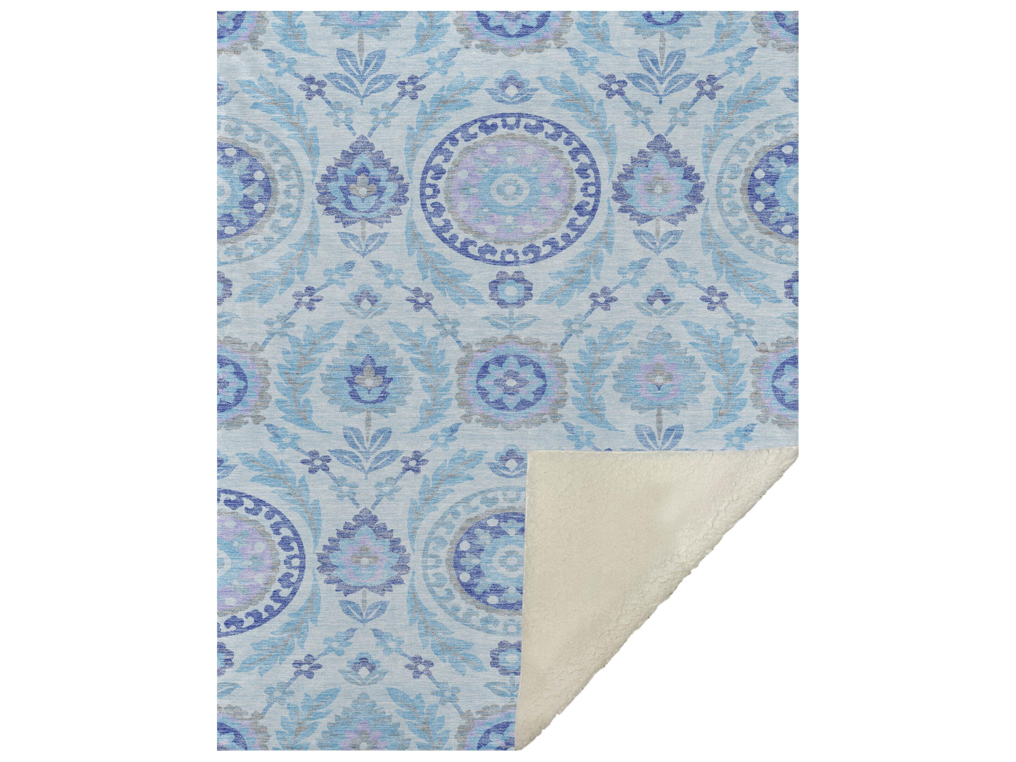 Dalyn Sherpa Blue Polyester Throw