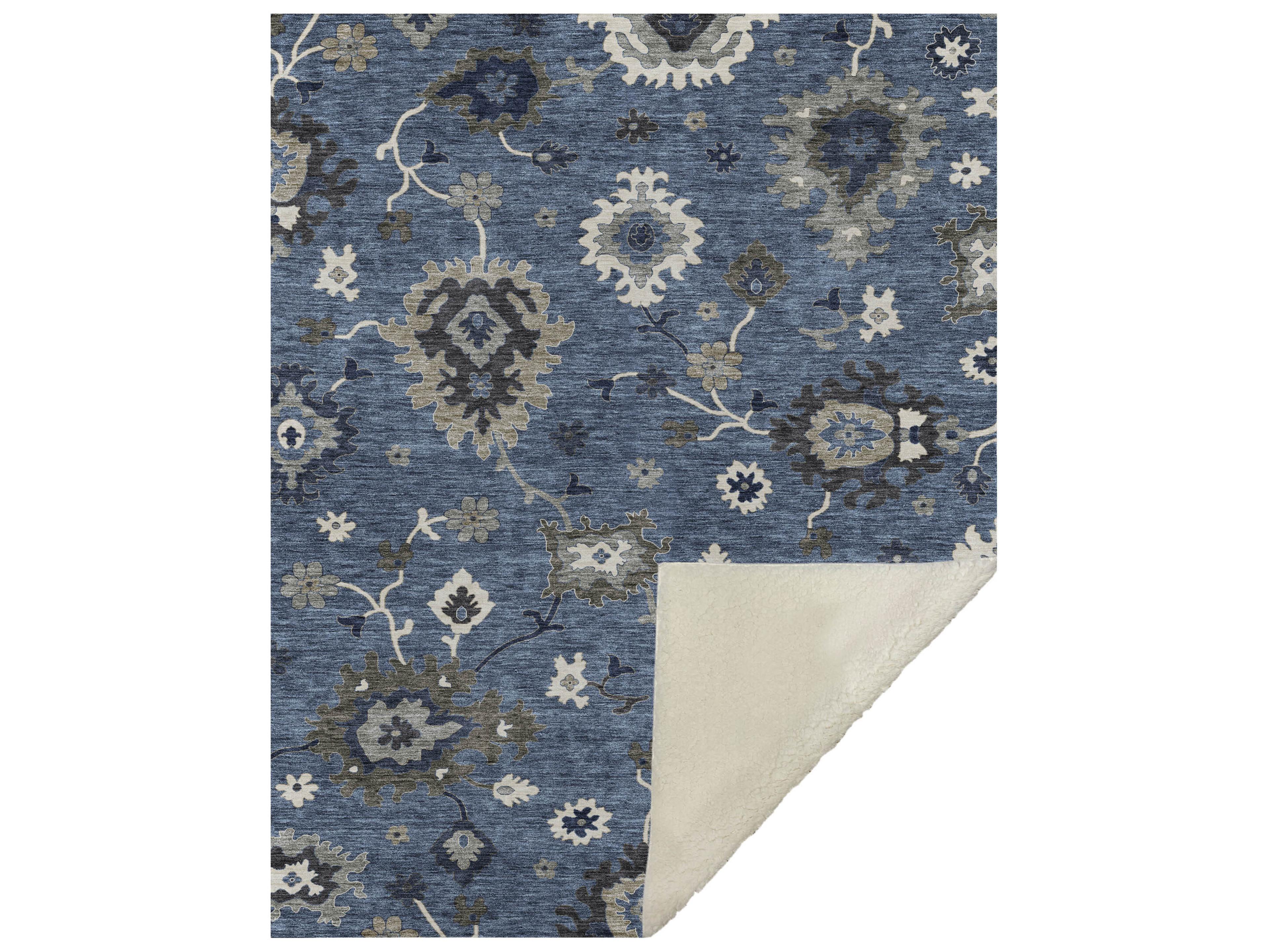 Dalyn Sherpa Blue Polyester Throw