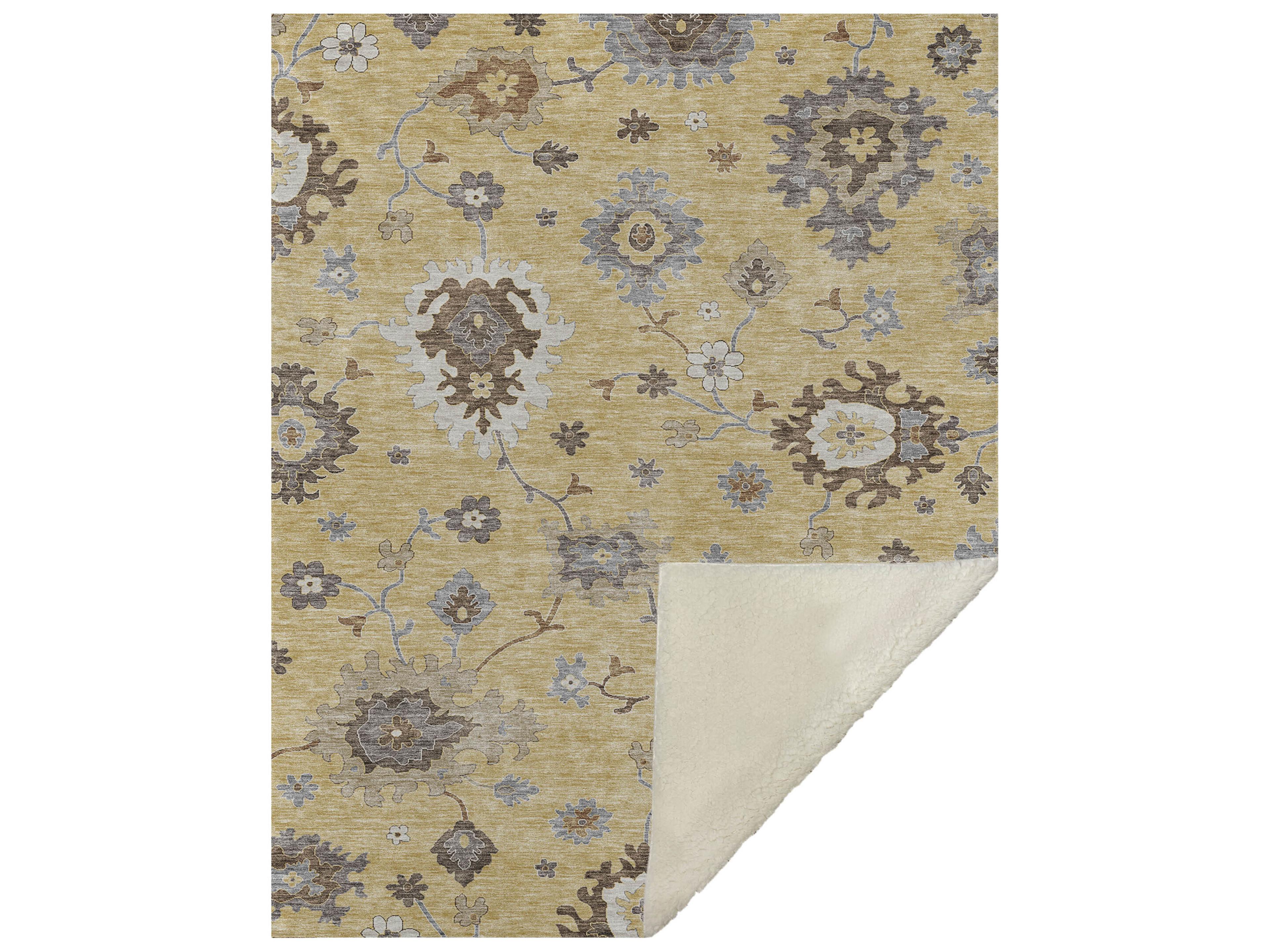 Dalyn Sherpa Gold Polyester Throw