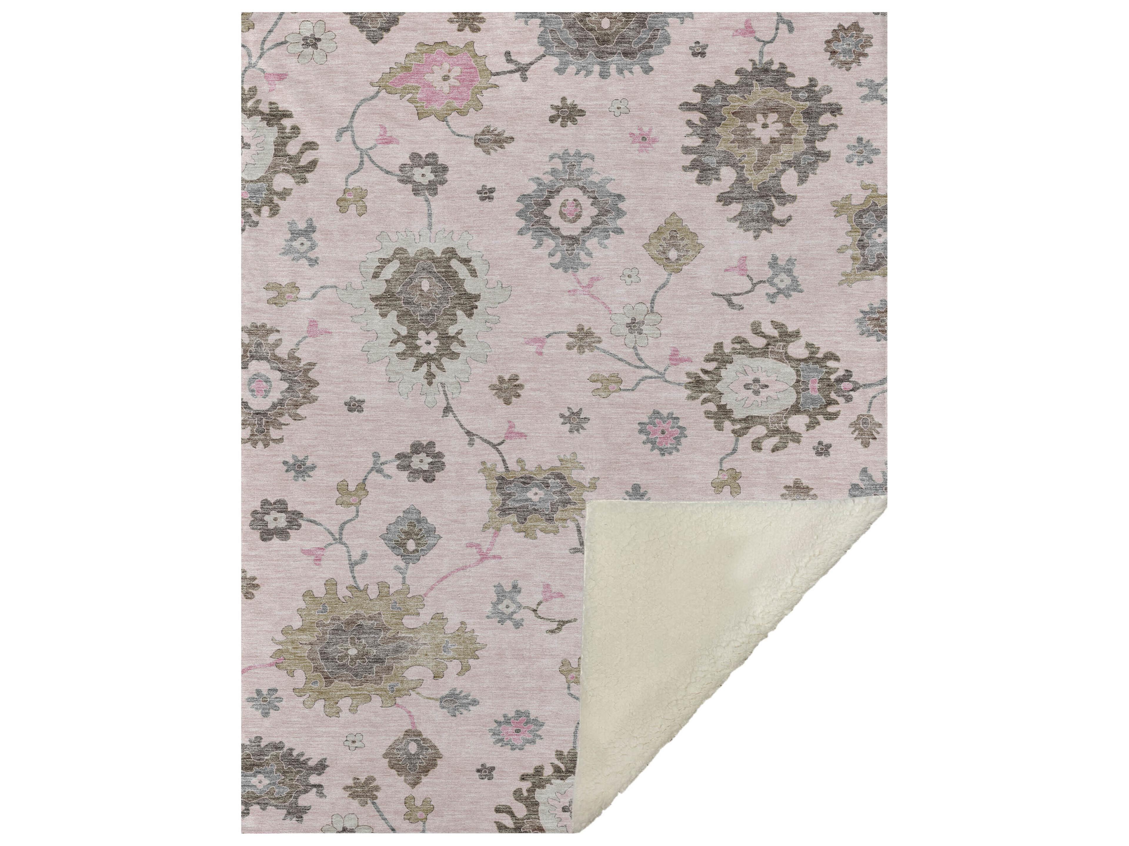 Dalyn Sherpa Pink Polyester Throw