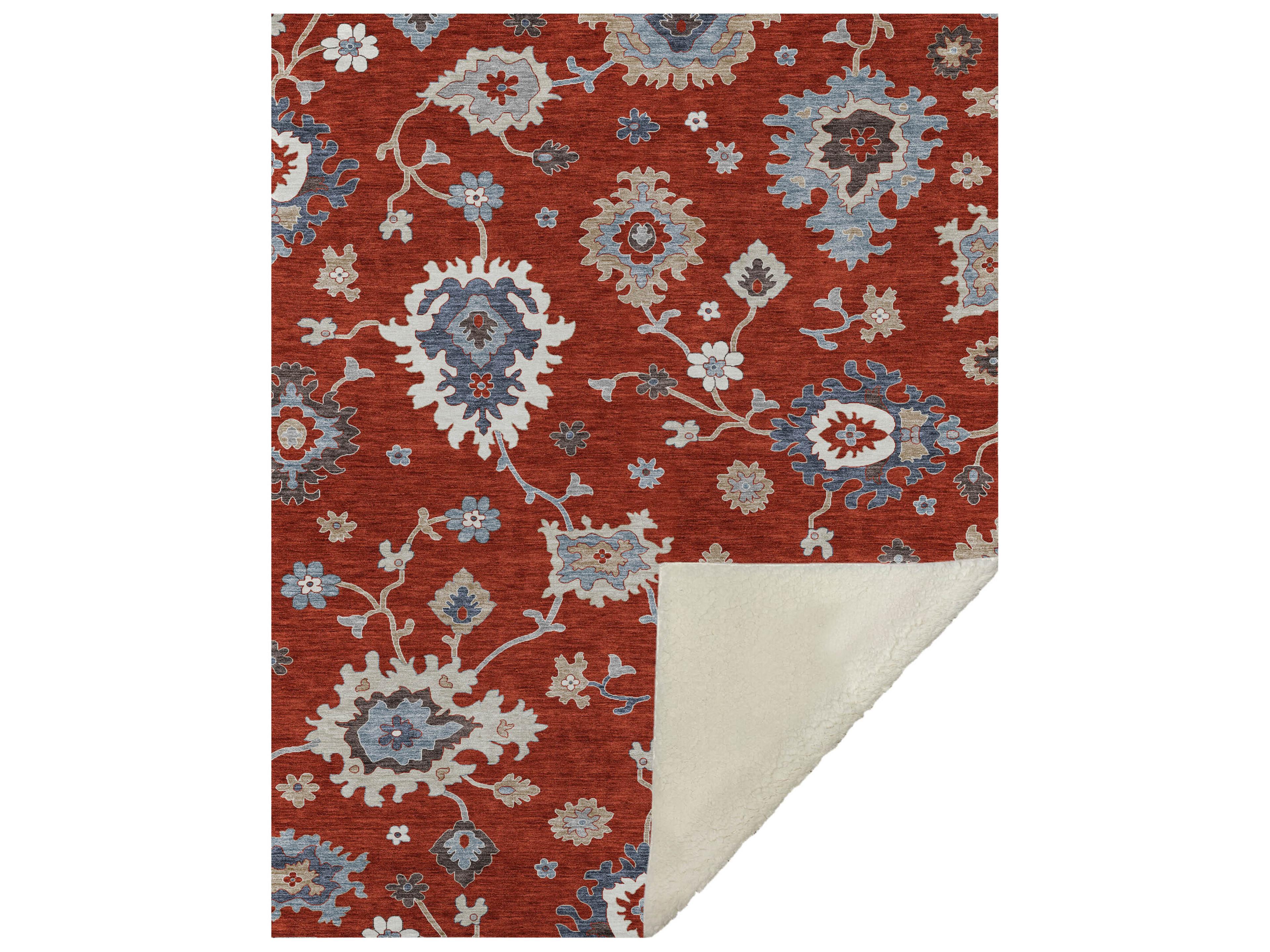 Dalyn Sherpa Red Polyester Throw