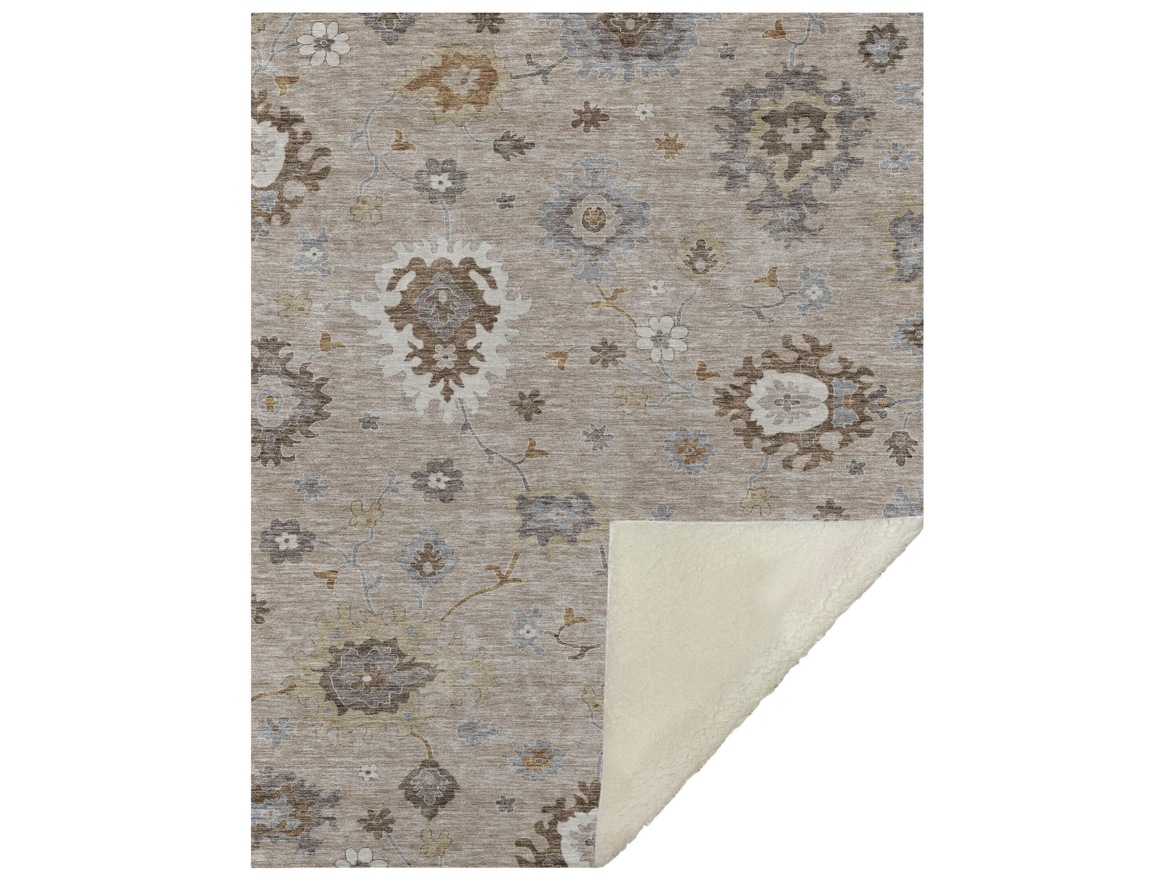 Dalyn Sherpa Brown Polyester Throw