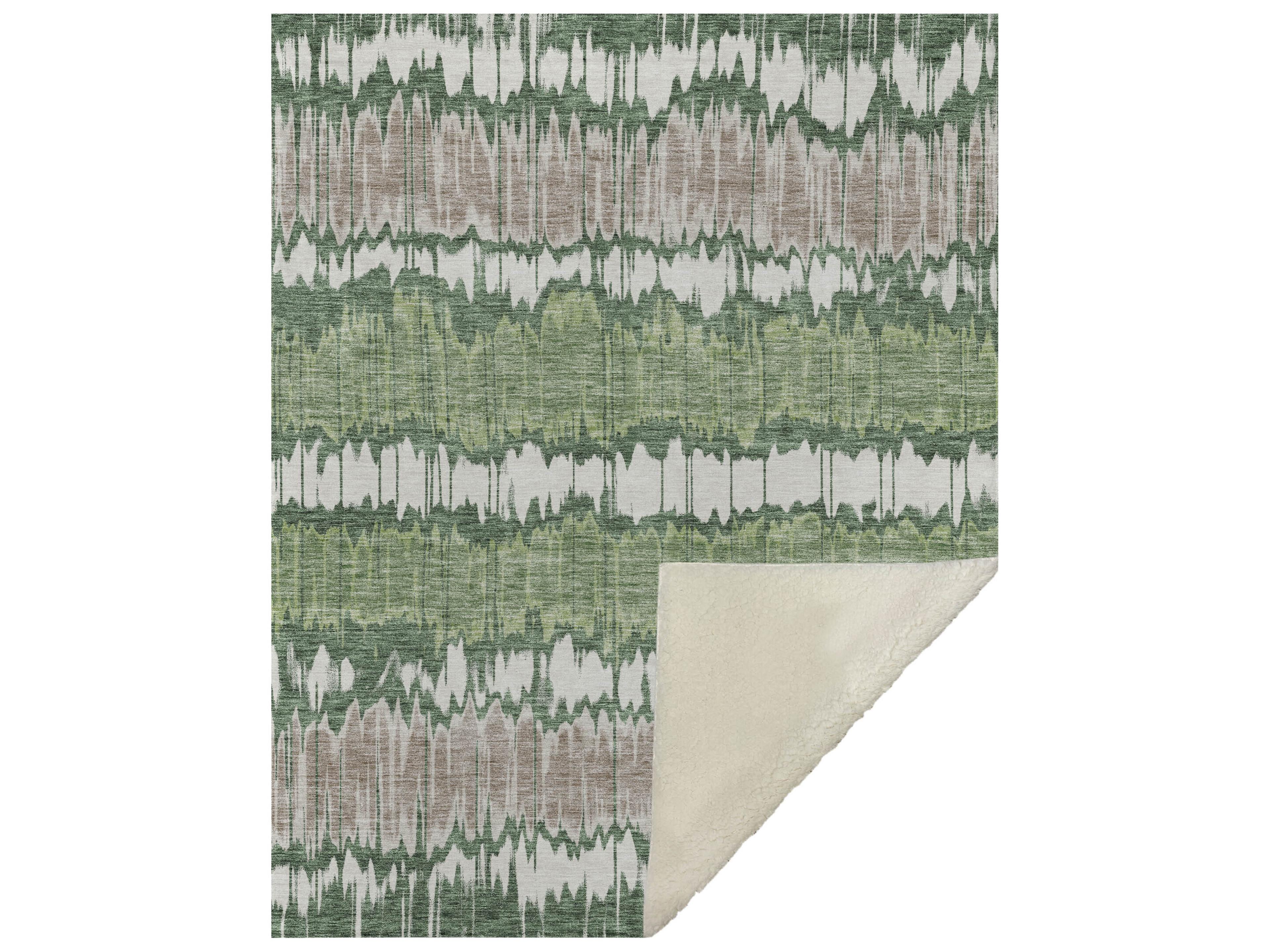 Dalyn Sherpa Green Polyester Throw