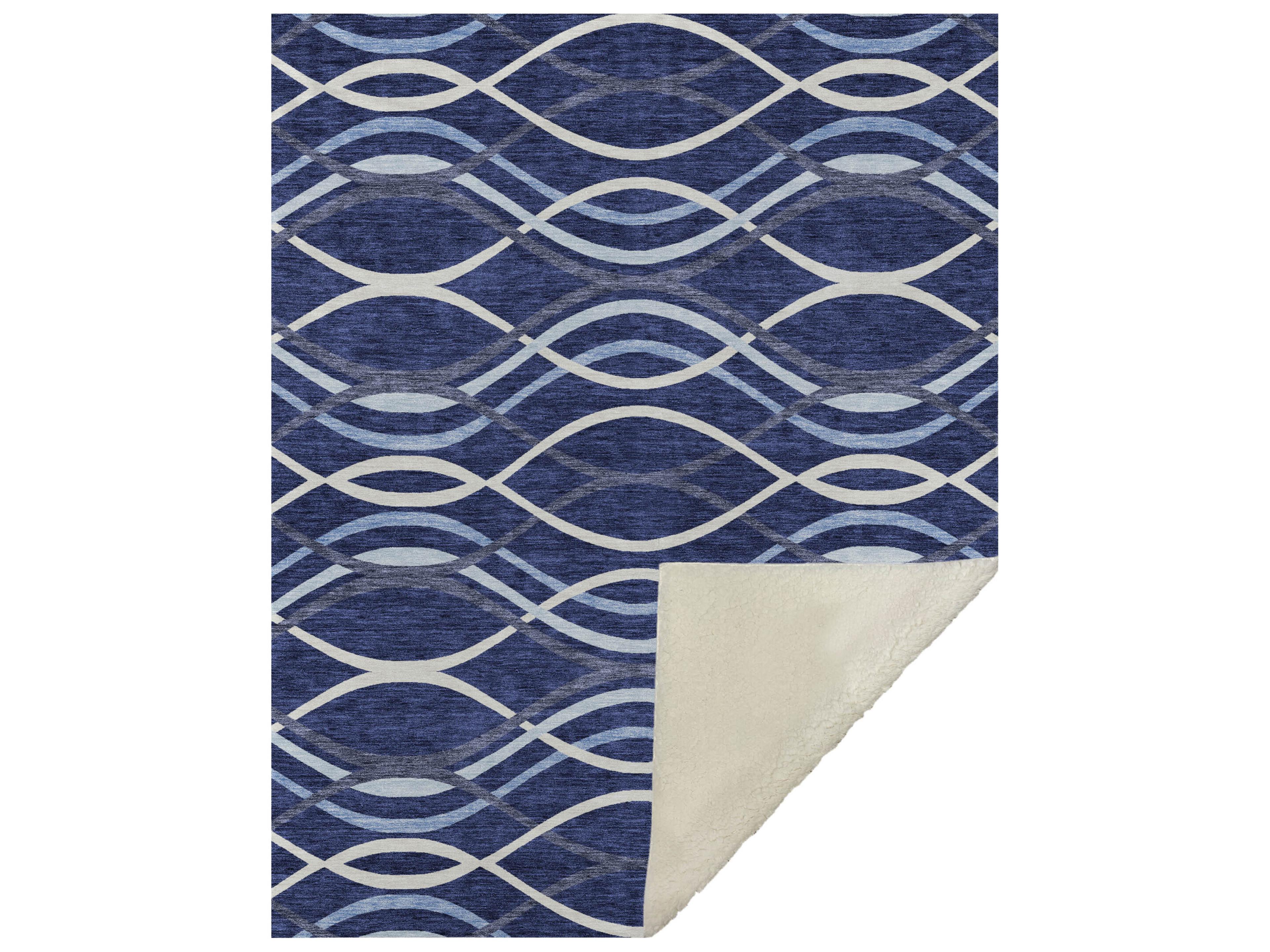 Dalyn Sherpa Blue Polyester Throw
