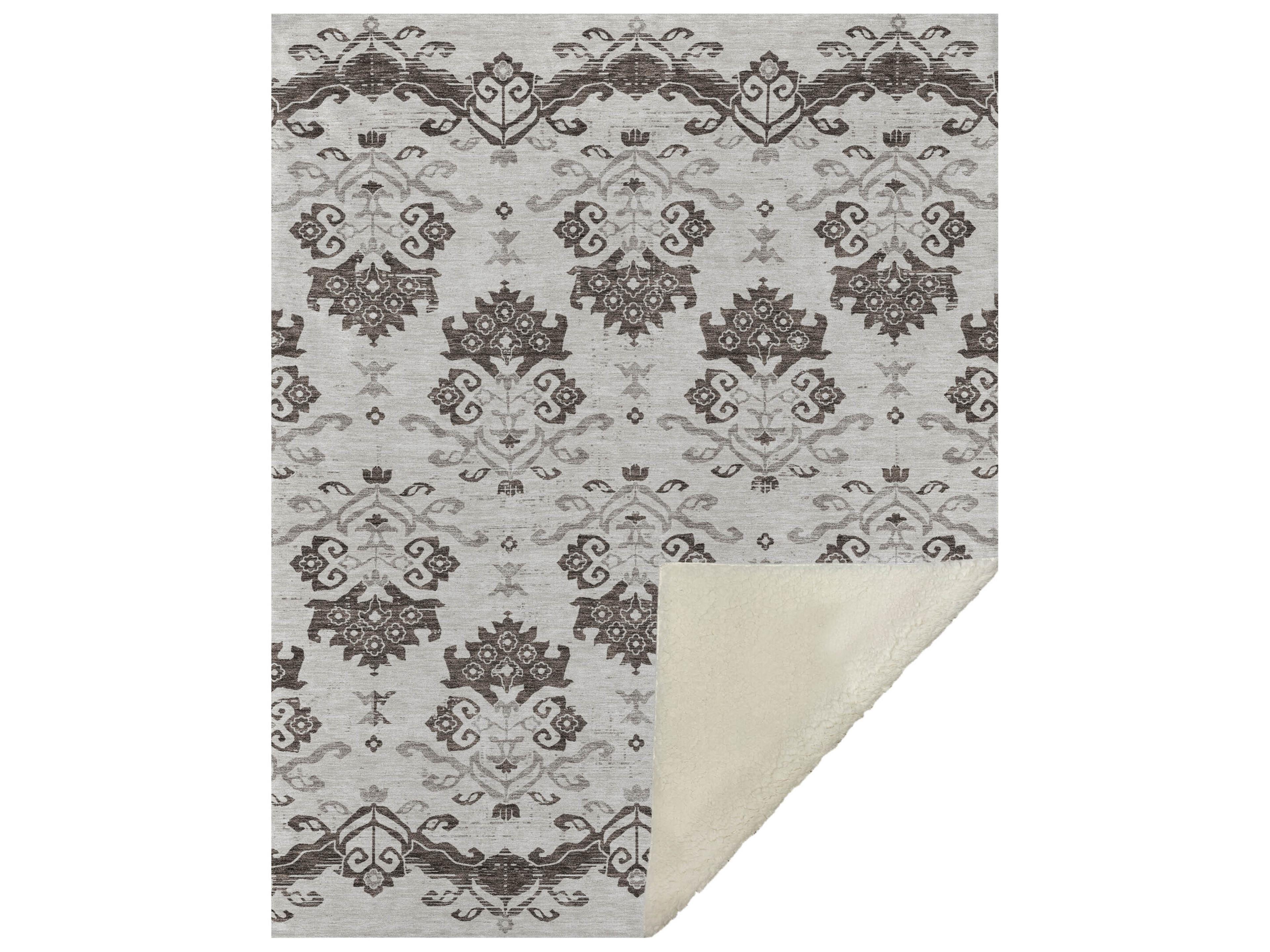 Dalyn Sherpa Brown Polyester Throw