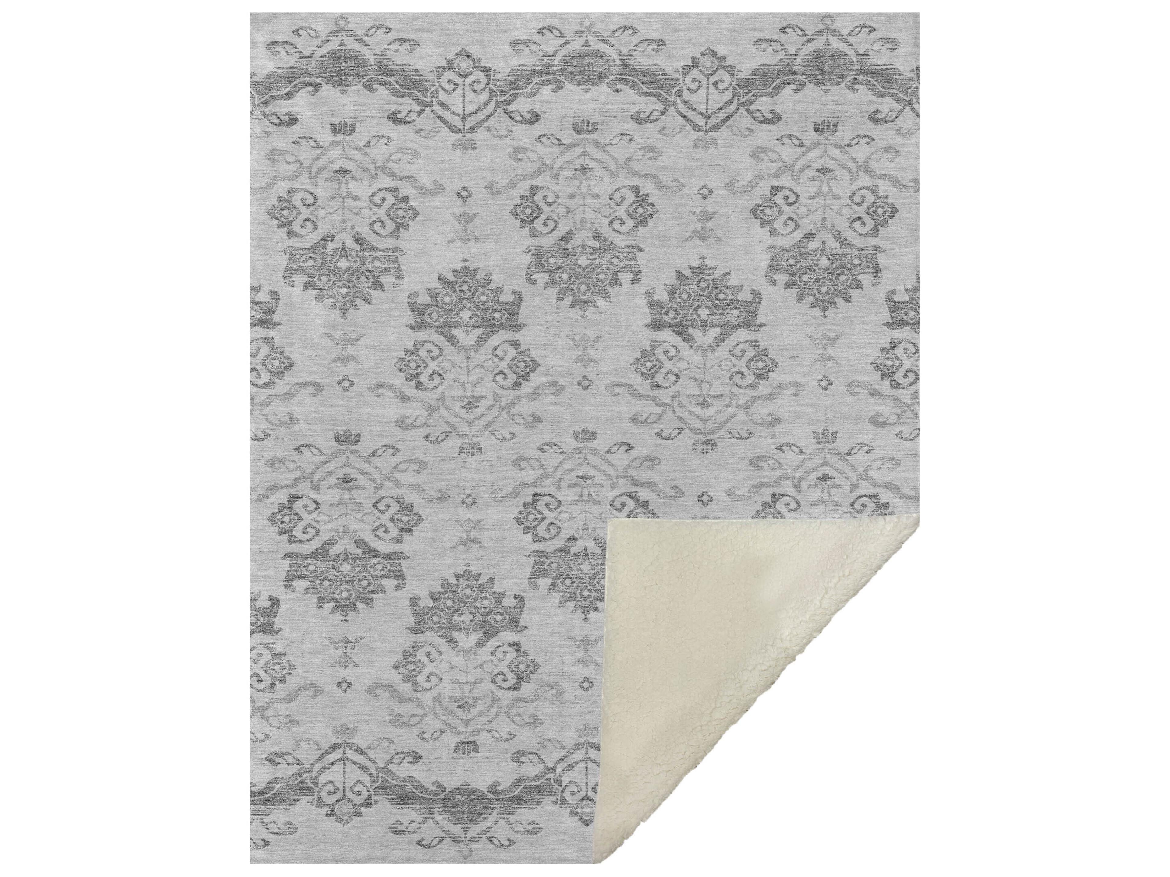 Dalyn Sherpa Gray Polyester Throw