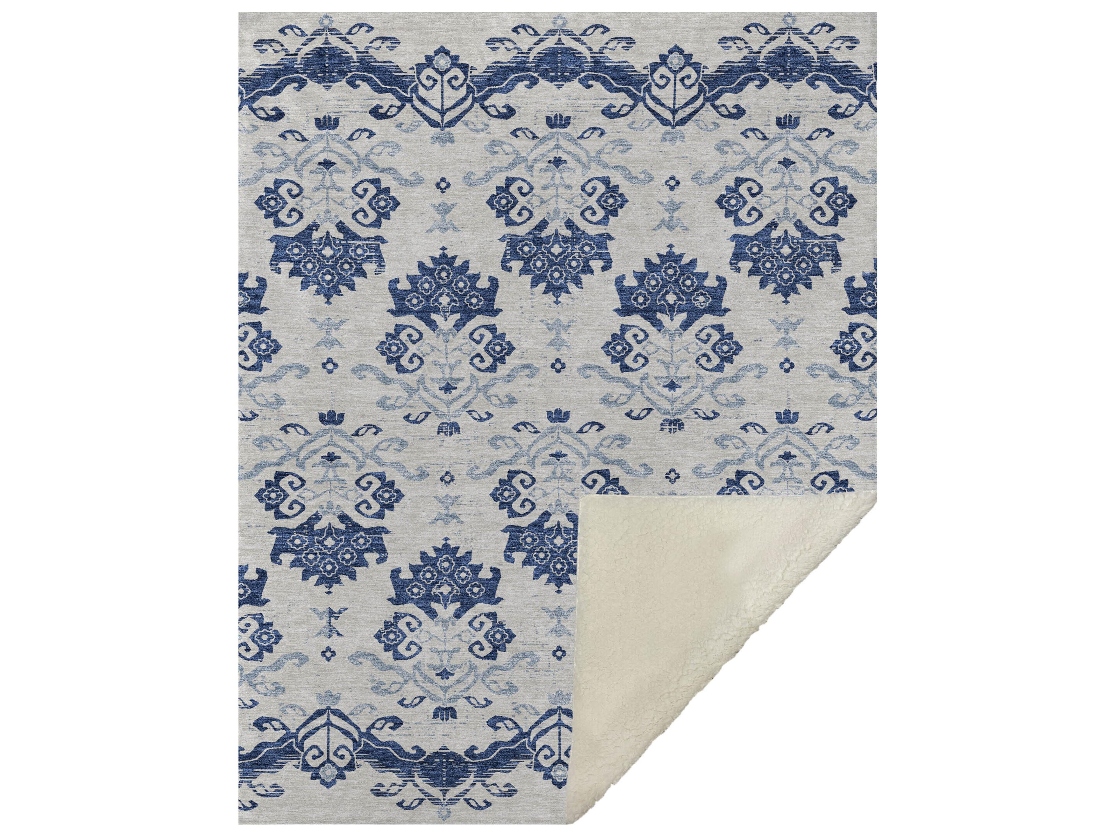 Dalyn Sherpa Blue Polyester Throw