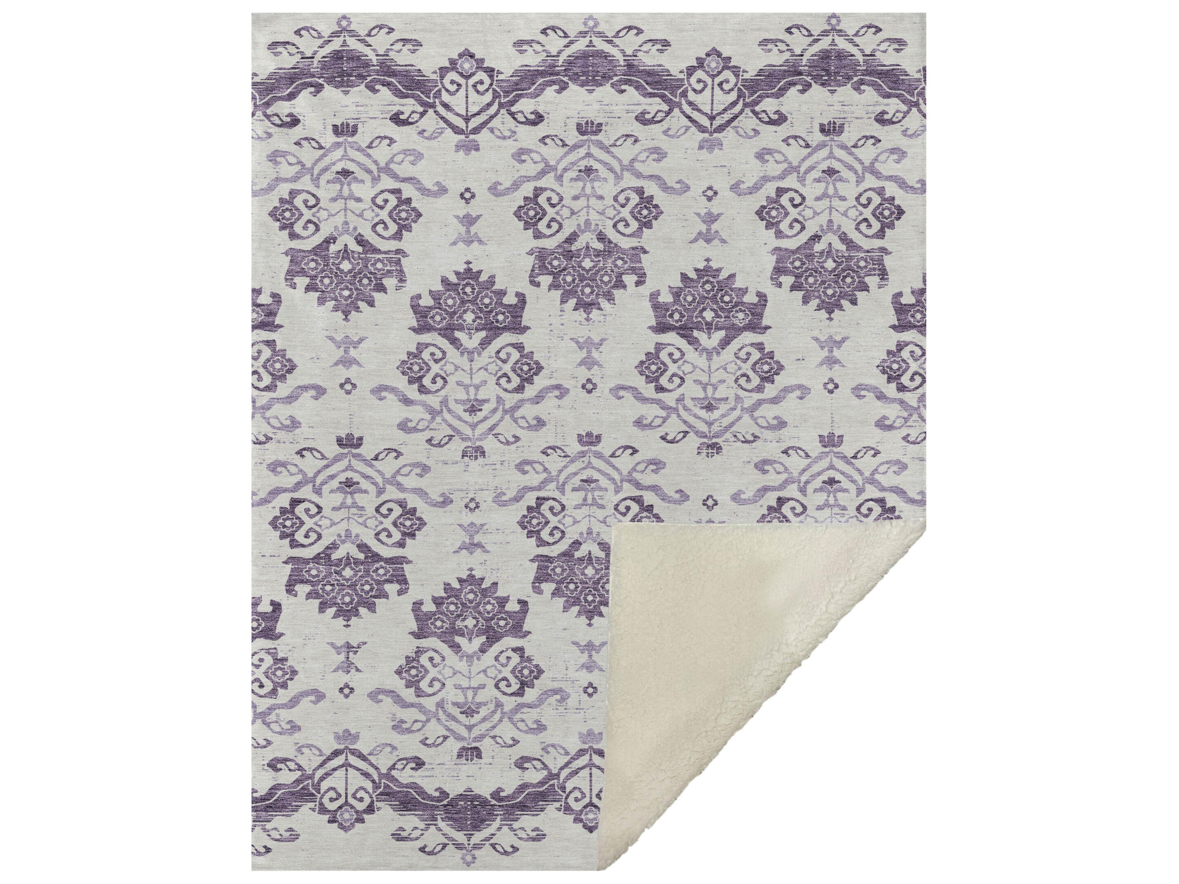 Dalyn Sherpa Purple Polyester Throw