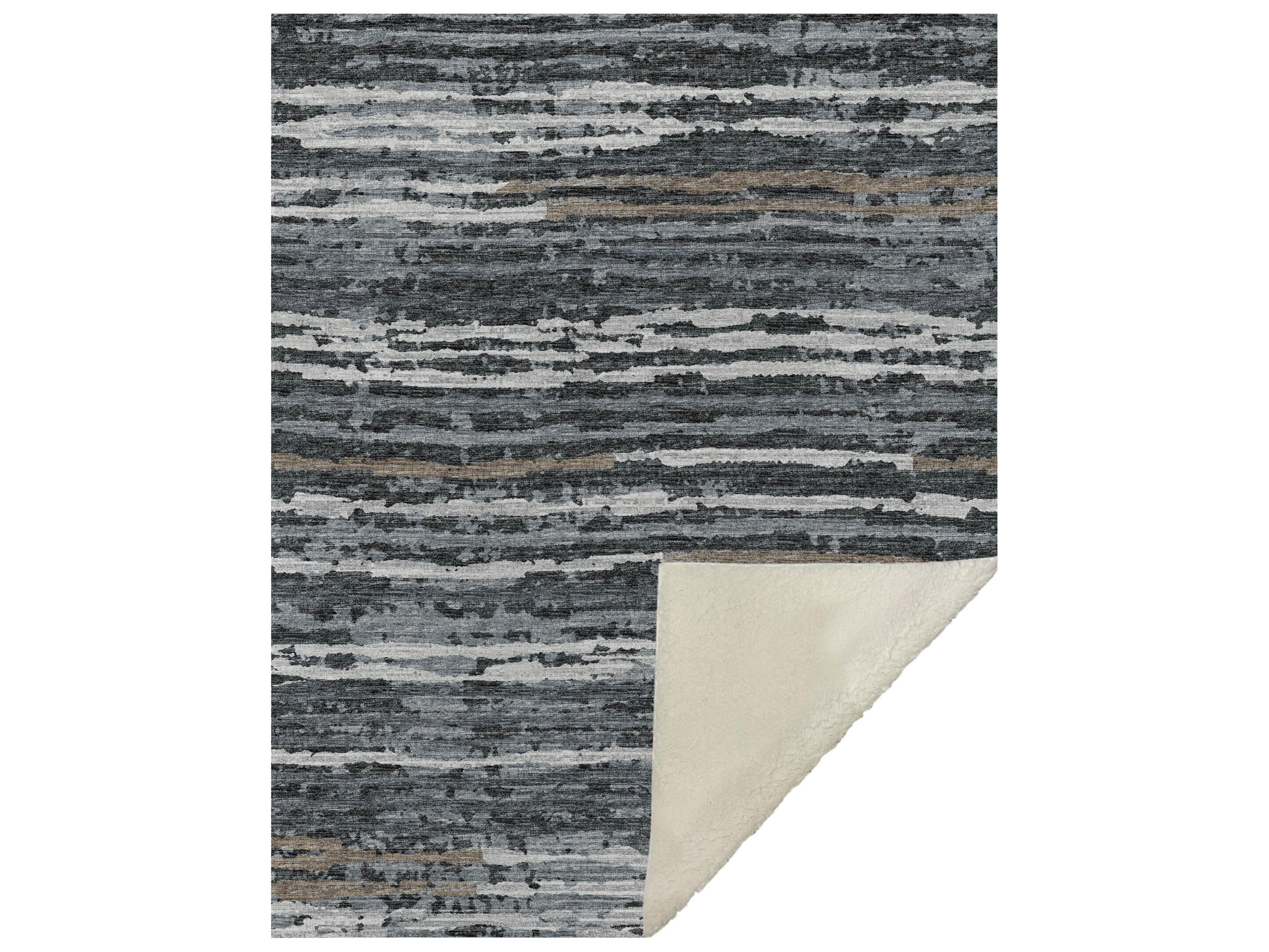 Dalyn Sherpa Gray Polyester Throw