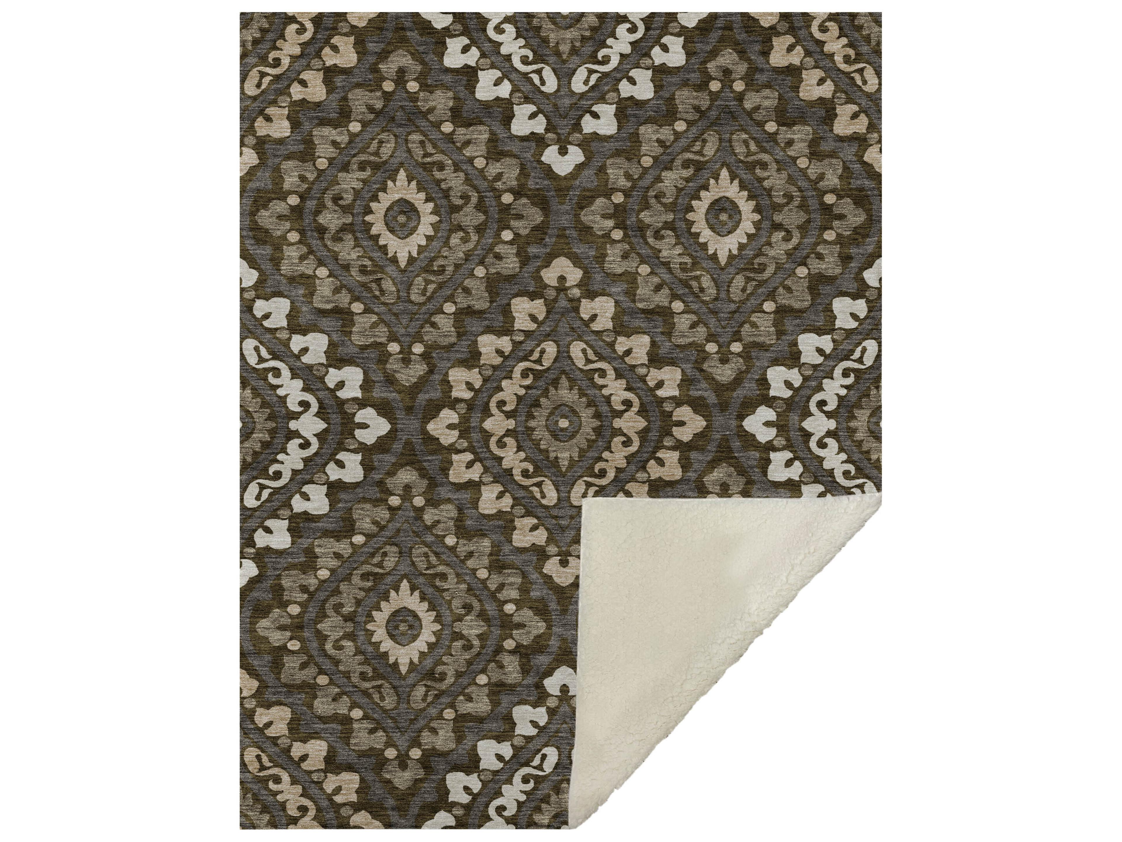 Dalyn Sherpa Brown Polyester Throw
