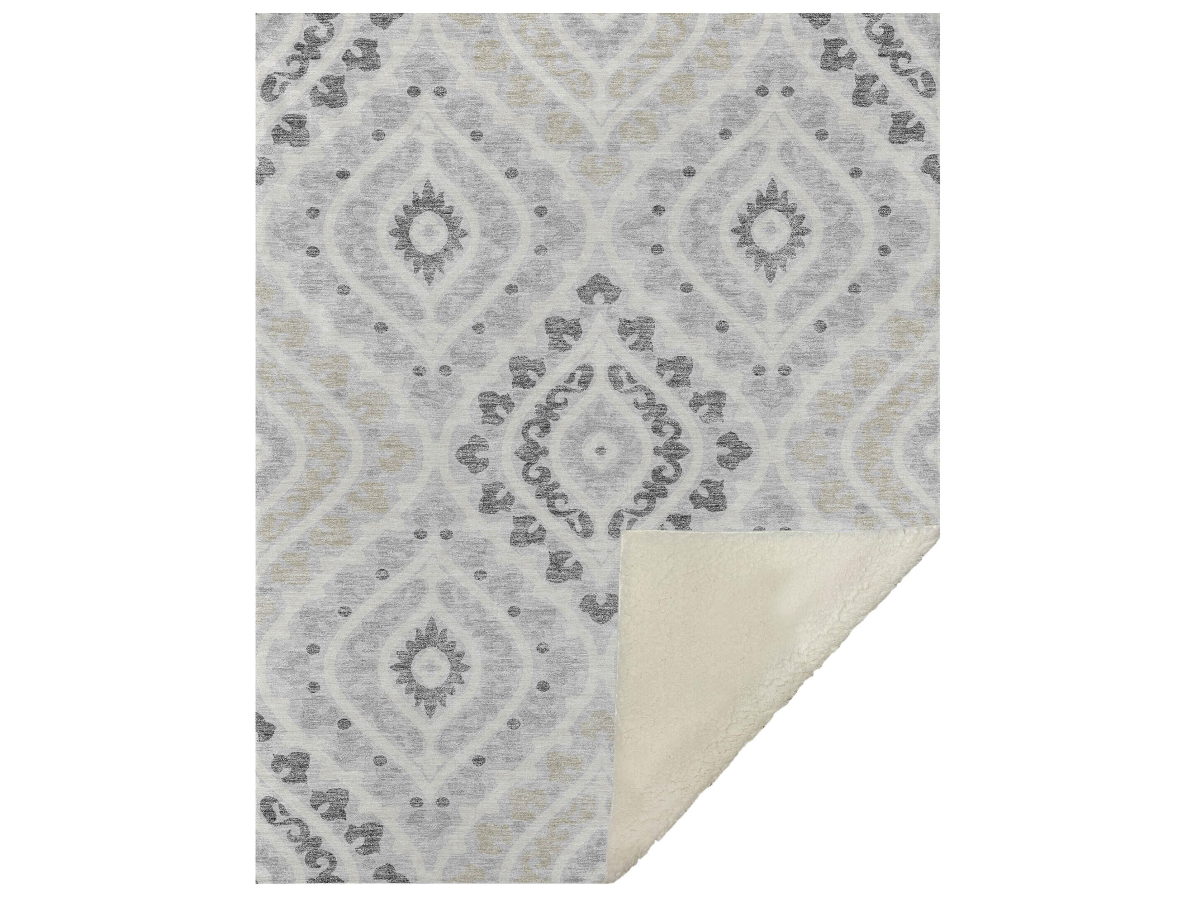 Dalyn Sherpa Gray Polyester Throw