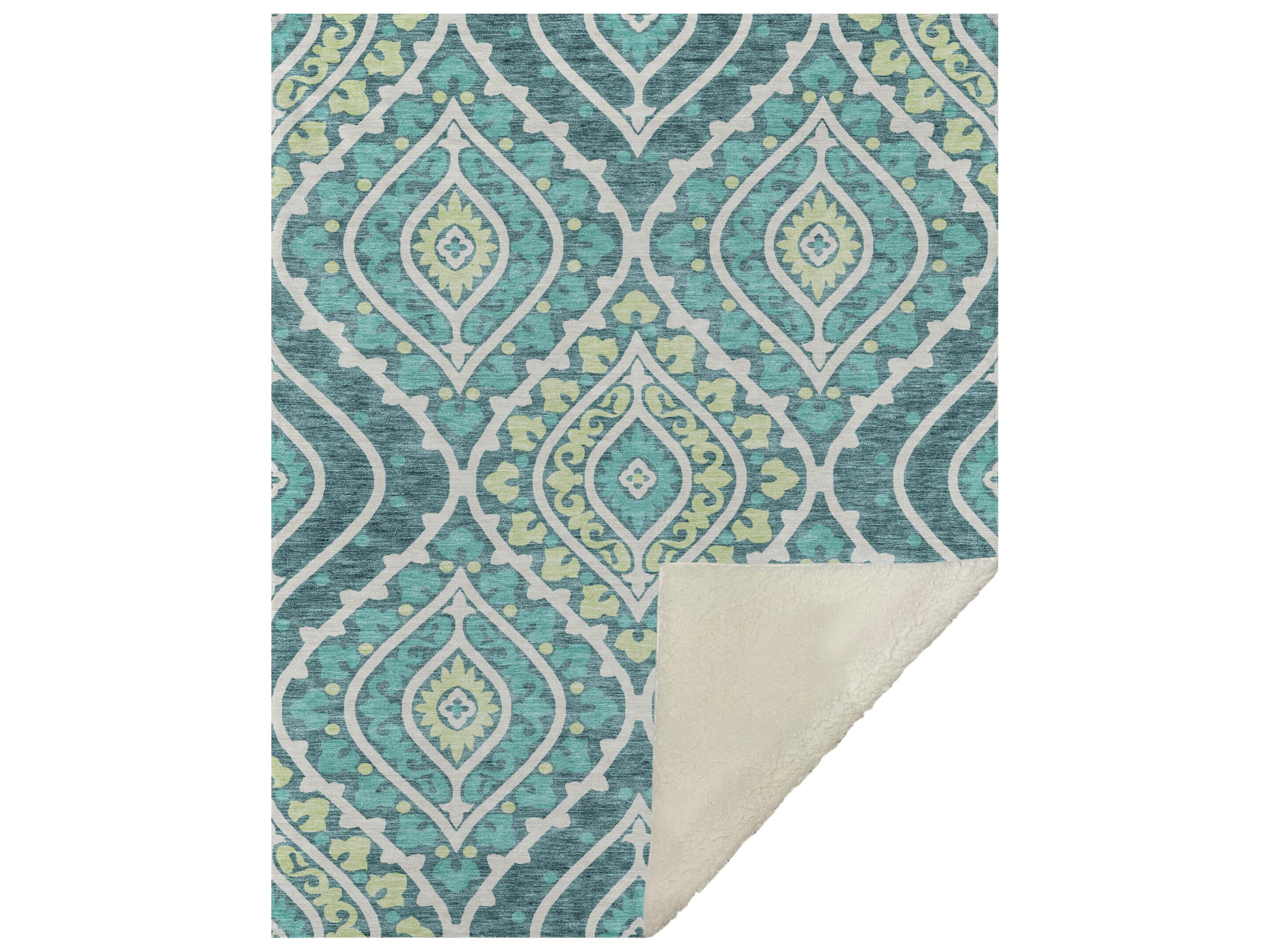 Dalyn Sherpa Teal Polyester Throw