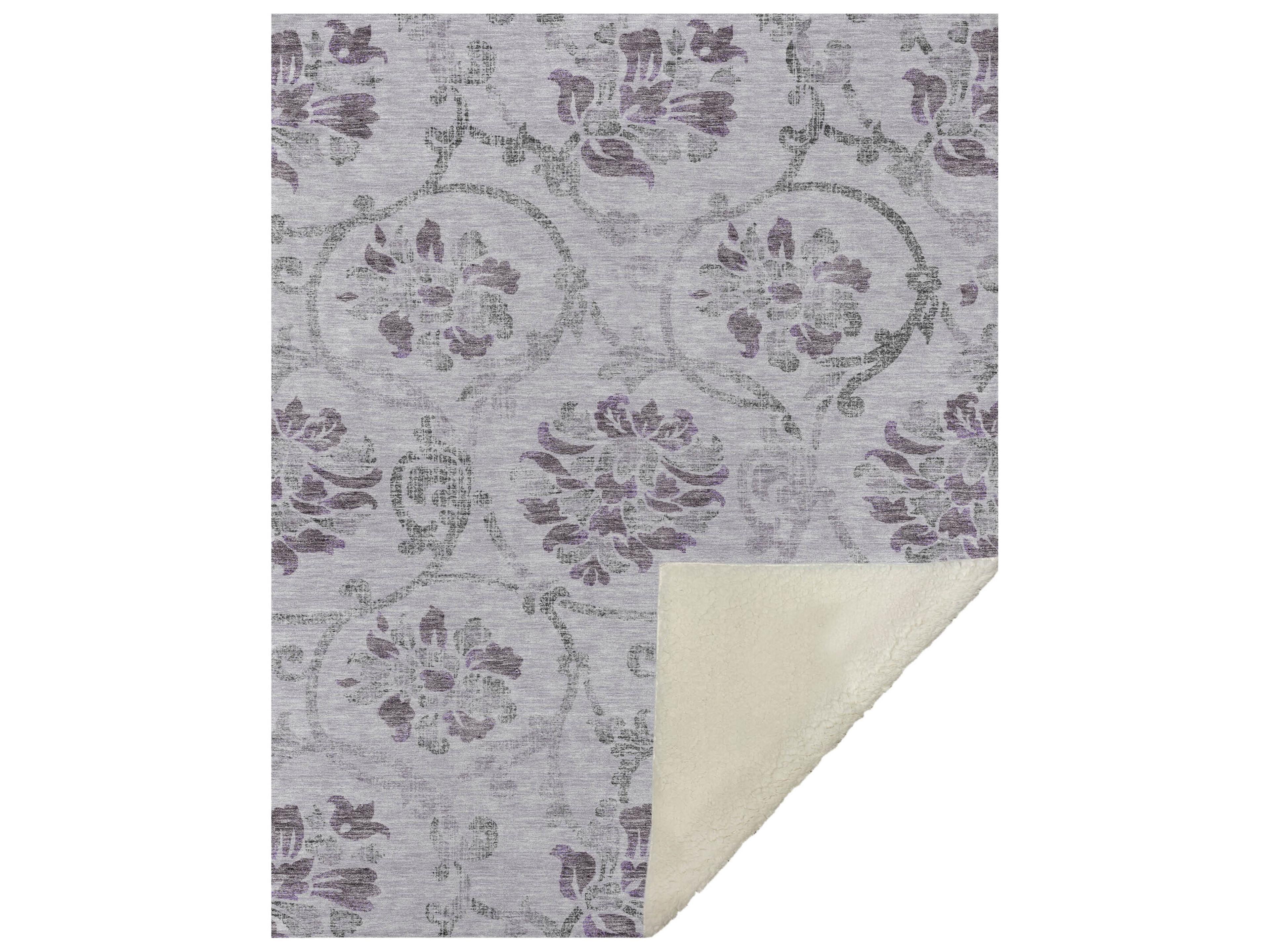 Dalyn Sherpa Purple Polyester Throw