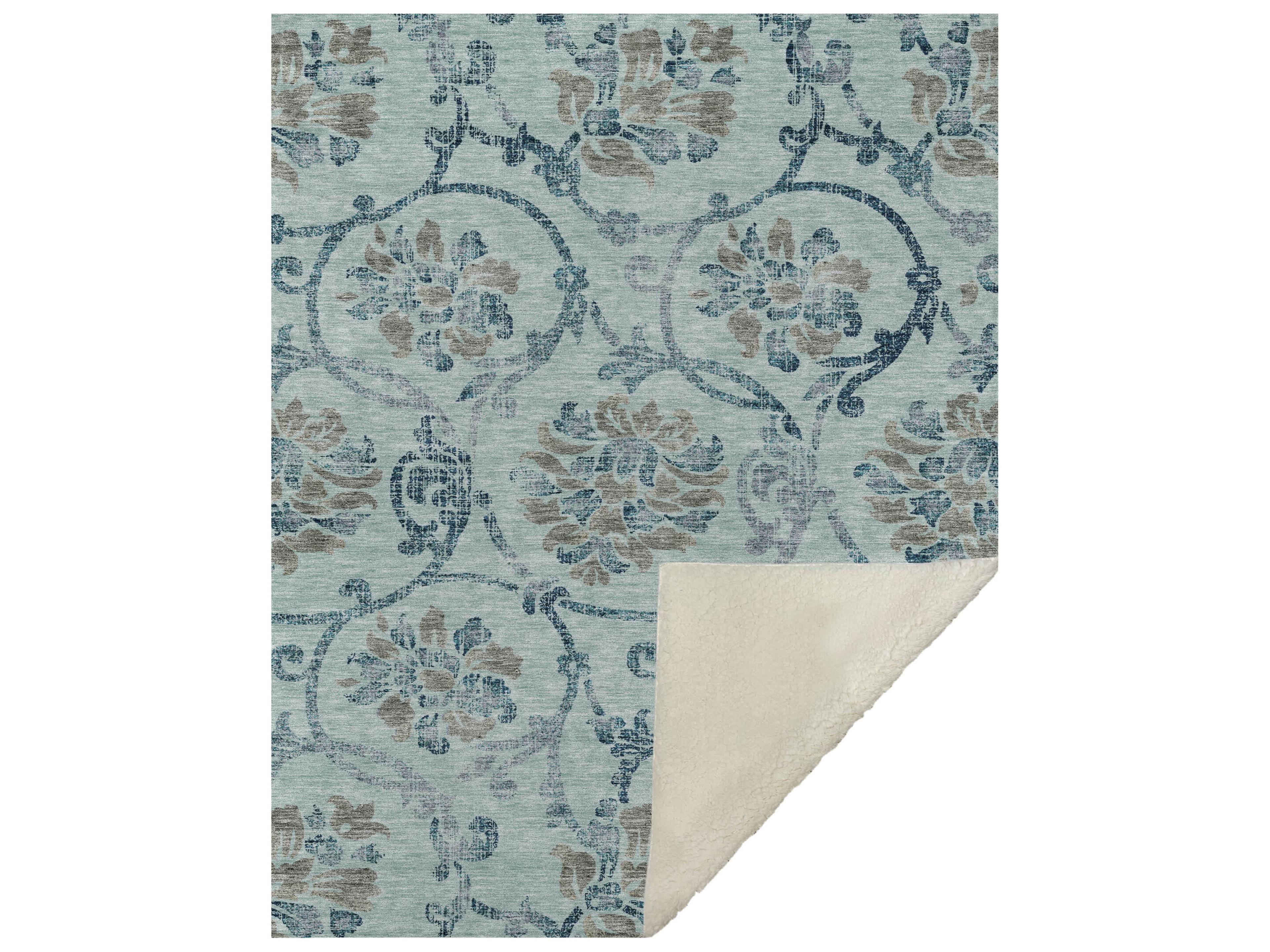 Dalyn Sherpa Teal Polyester Throw