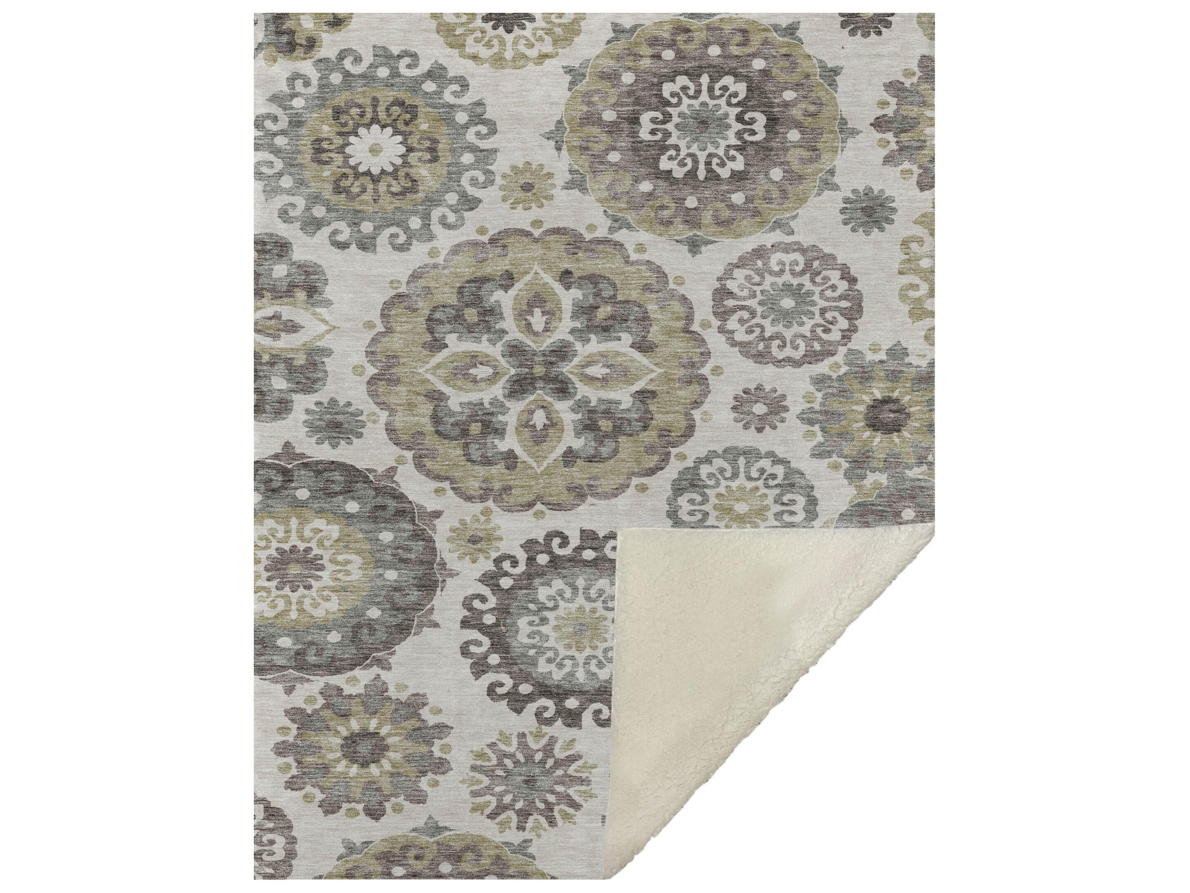 Dalyn Sherpa Brown Polyester Throw