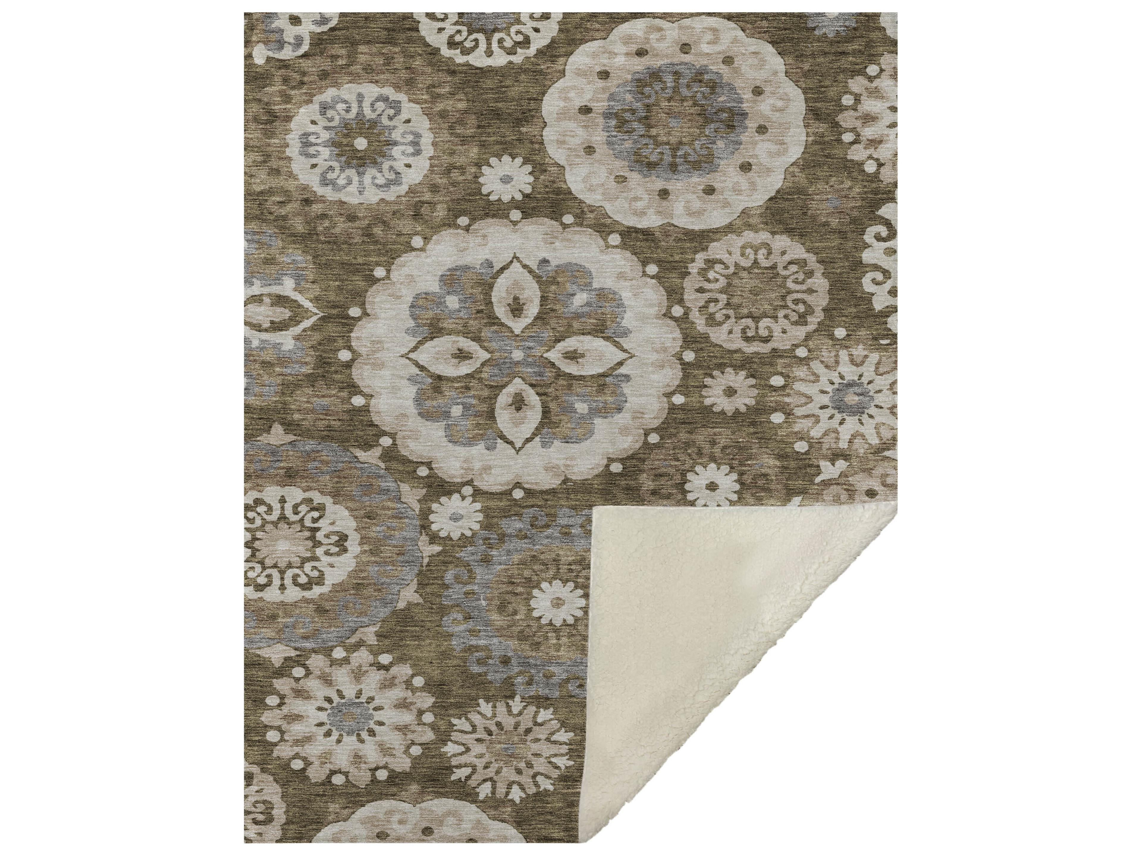 Dalyn Sherpa Brown Polyester Throw