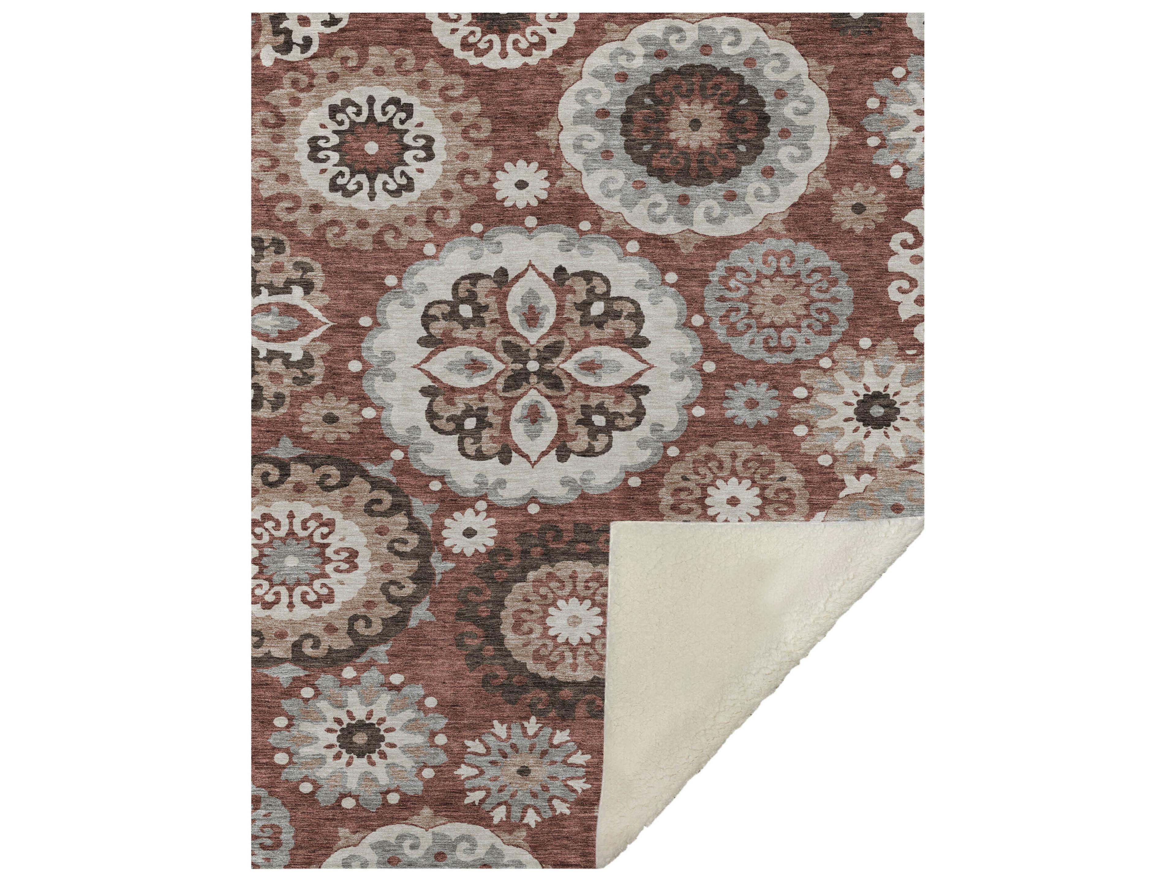 Dalyn Sherpa Orange Polyester Throw