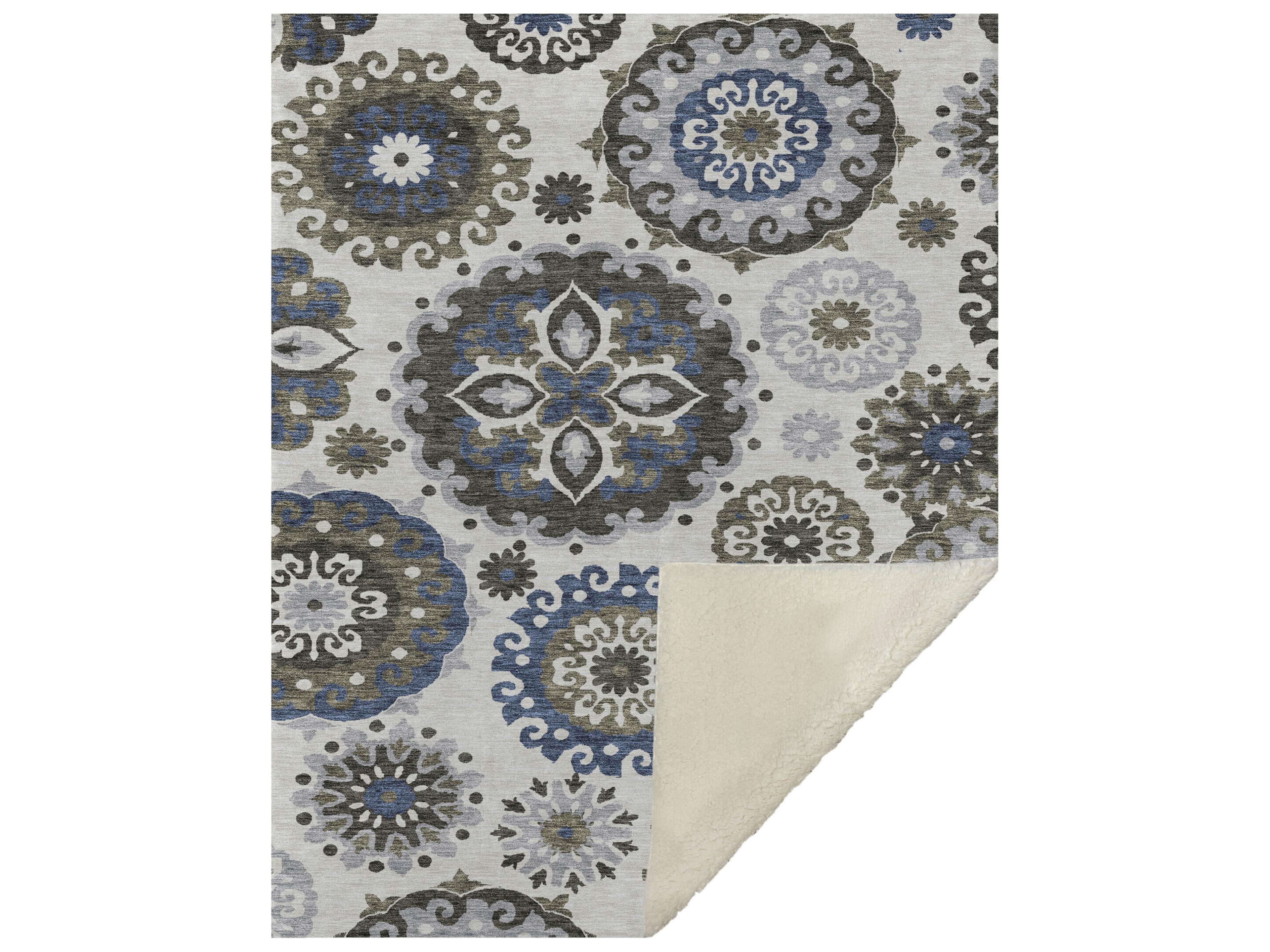 Dalyn Sherpa Gray Polyester Throw