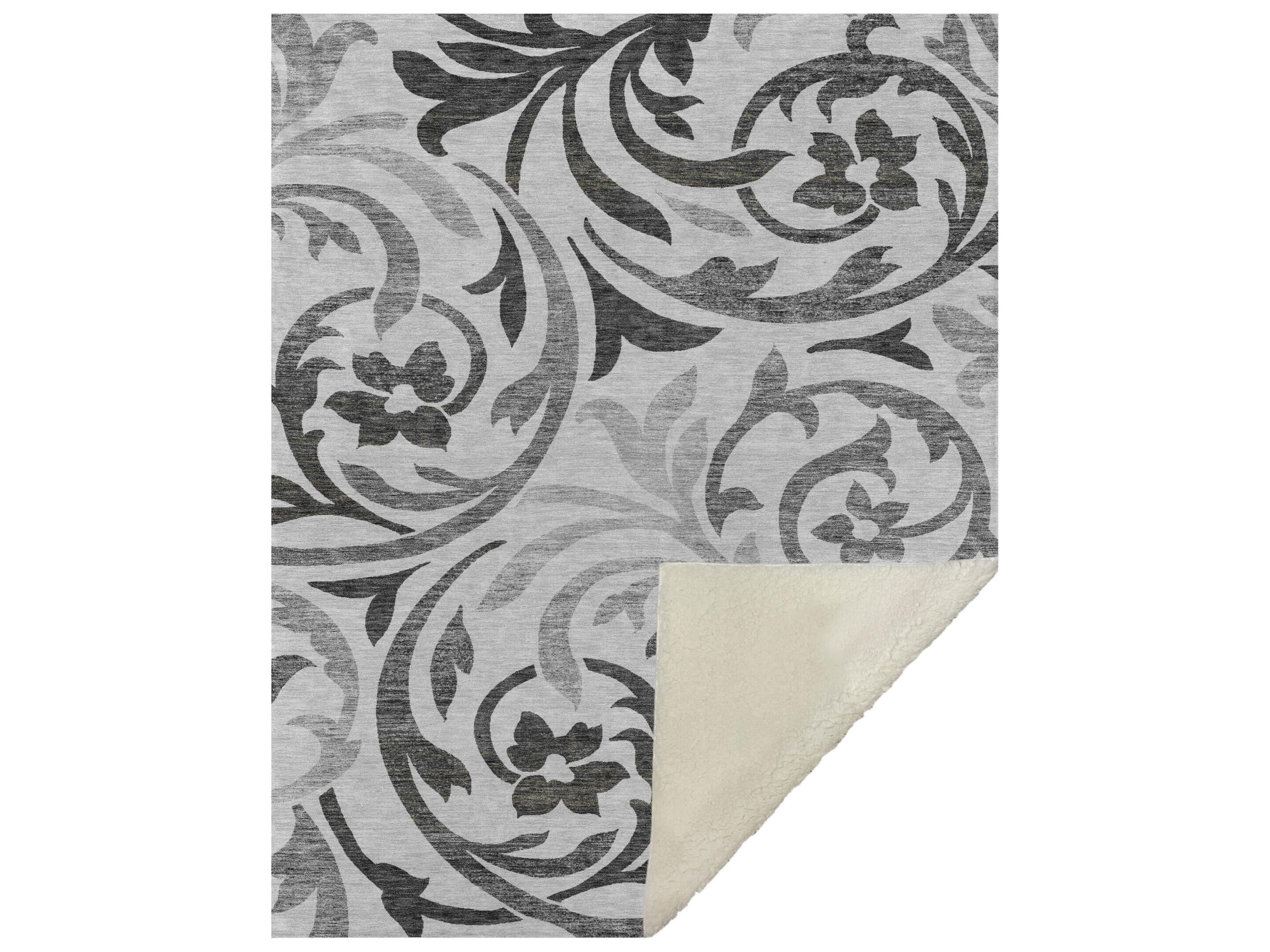 Dalyn Sherpa Gray Polyester Throw