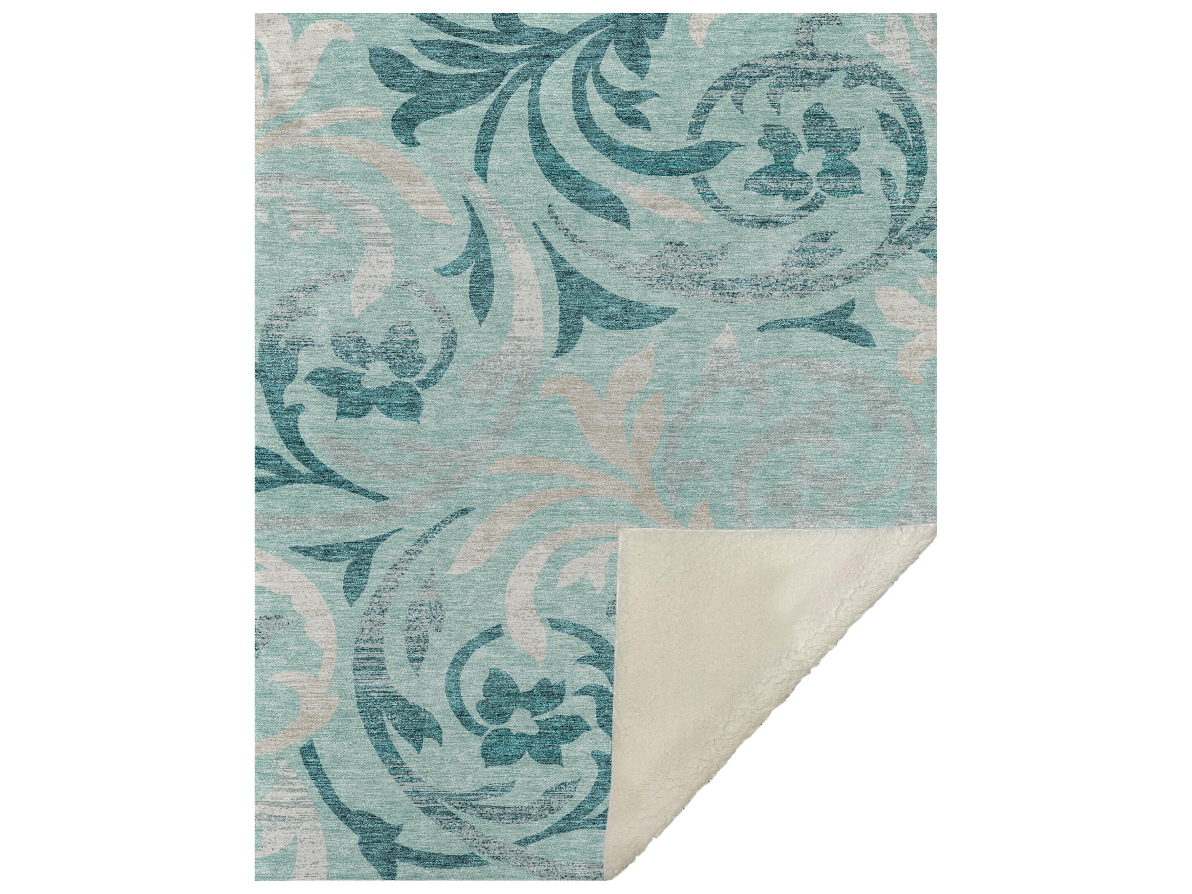 Dalyn Sherpa Teal Polyester Throw